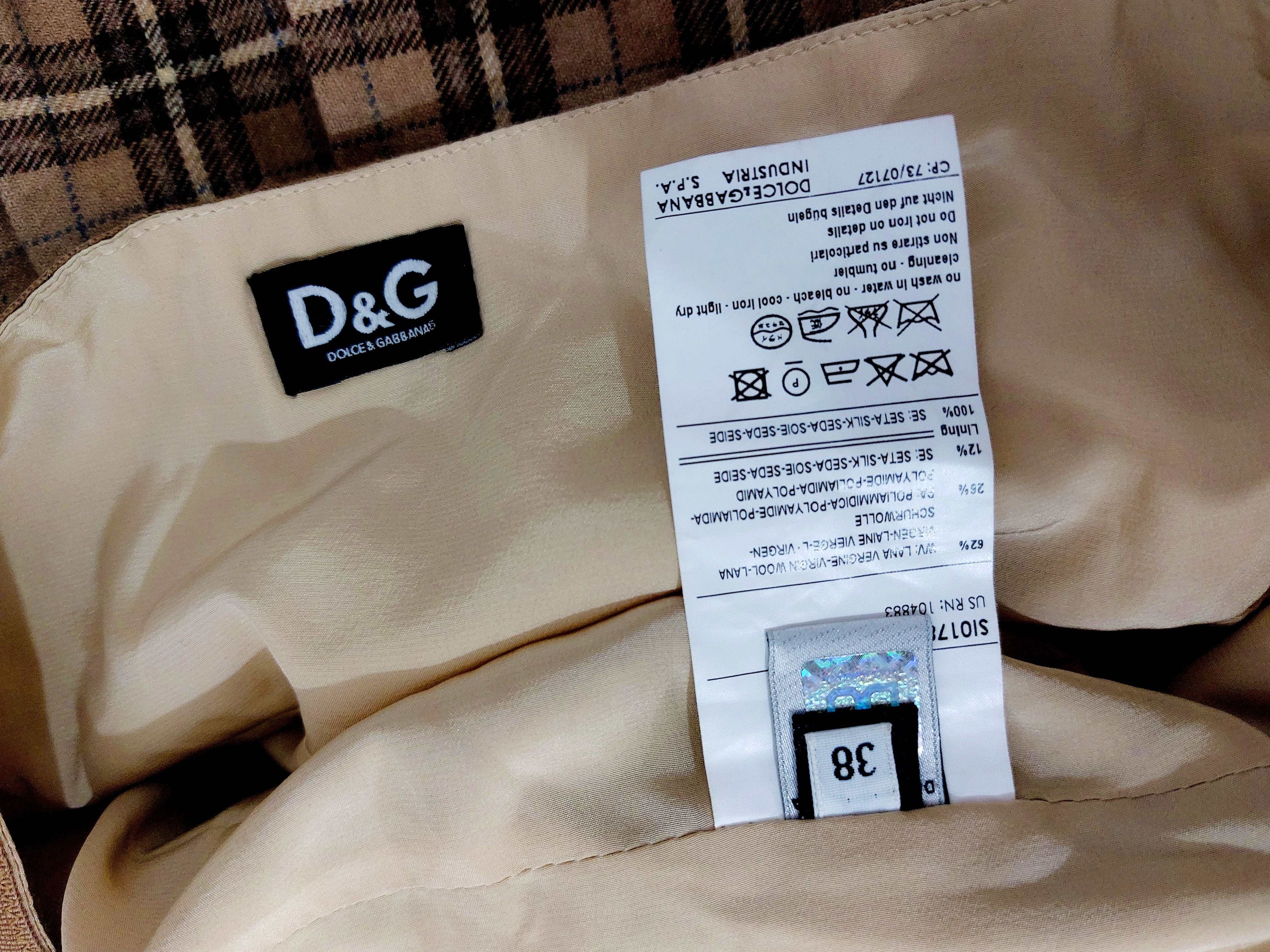 Dolce & Gabbana Dolce Gabbana D&G Tartan Lace Pleated Check Skirt Size 26" / US 2 / IT 38 - 9 Thumbnail