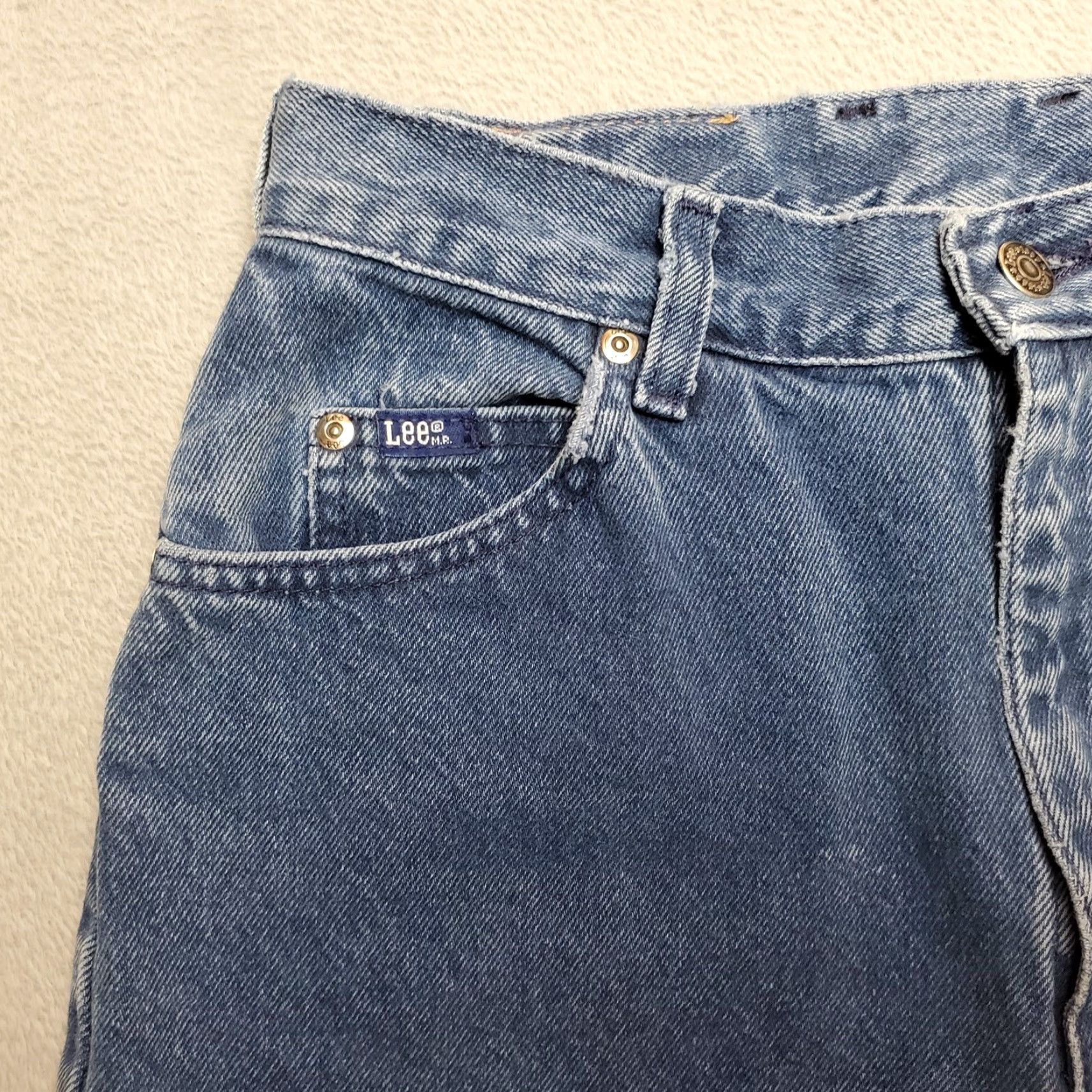Lee VINTAGE Lee Jeans Womens 12 High Rise 28x29 Blue Denim Mom USA 90s Jeans Womens Tips: Pockets, Regular, Cotton, Zip, Medium Wash Size 34" / US 12 / IT 48 - 4 Thumbnail