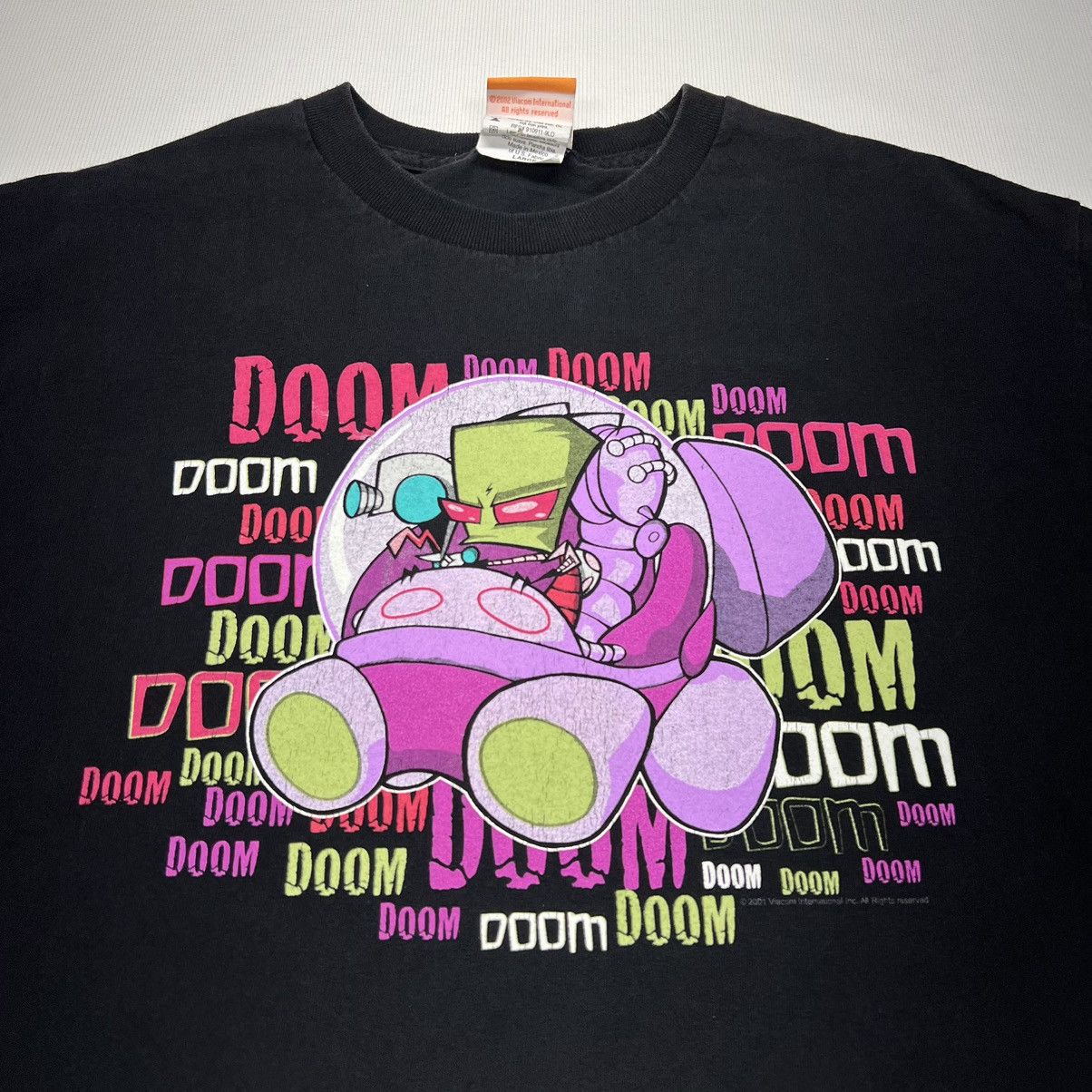 Nickelodeon × Vintage VTG Invader Zim Tee Shirt Black Nickelodeon Viacom Cartoon Size US L / EU 52-54 / 3 - 3 Thumbnail