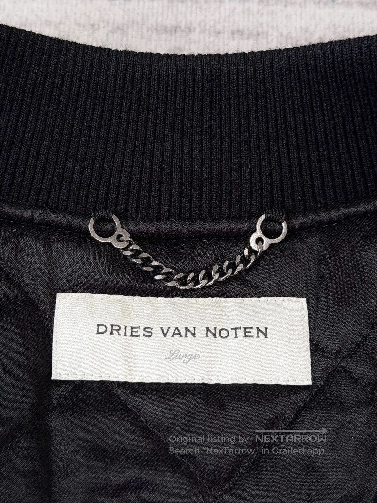 Dries Van Noten silver bomber jacket with back zipper. Size US L / EU 52-54 / 3 - 7 Thumbnail