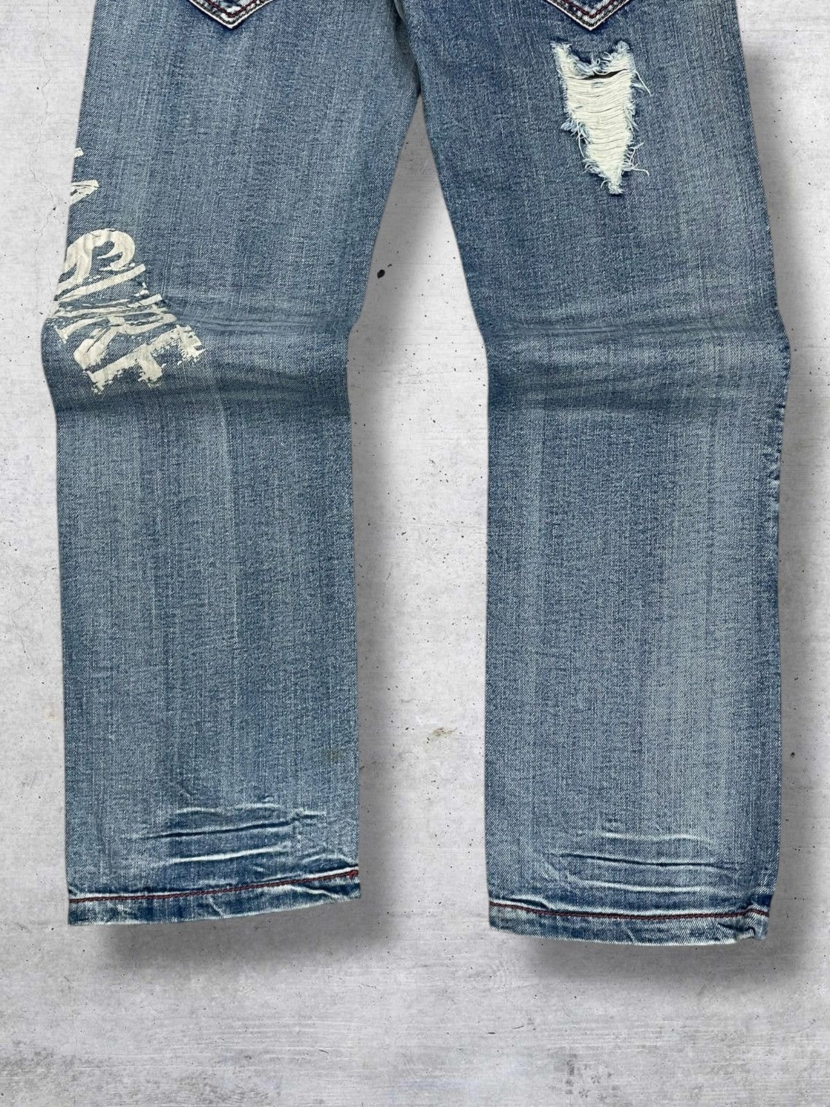 Japanese Brand VINTAGE DESIGNER GOTCHA MULTIPLE FRAYED RIPPED PATCHES DENIM Size US 33 - 9 Thumbnail