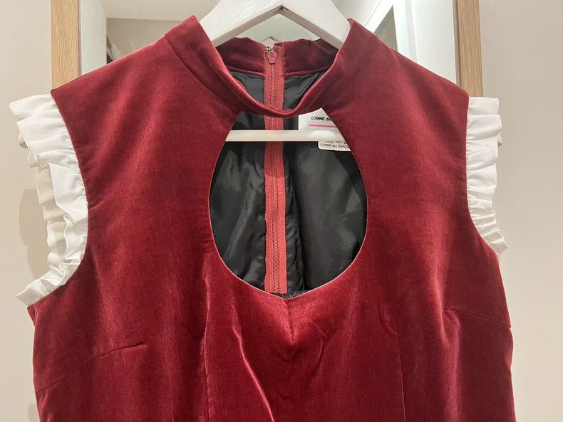 Comme des Garcons Comme Des Garcons Red velvet black fungus edge dress Size M / US 6-8 / IT 42-44 - 1 Thumbnail