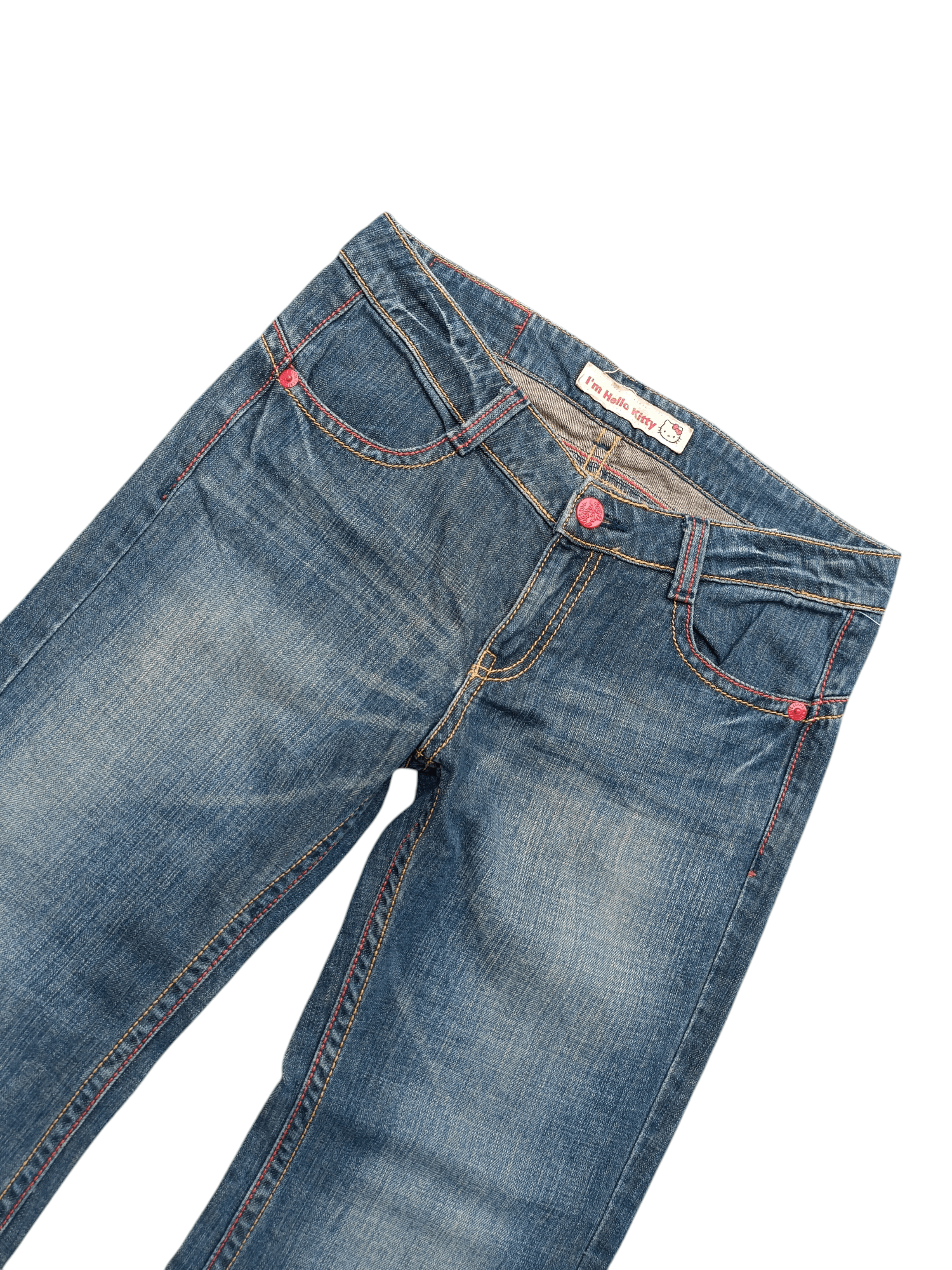 Vintage VINTAGE FLARED 🔥 HELLO KITTY x BOBSON EMBROIDERY JEANS Size US 31 - 16 Thumbnail