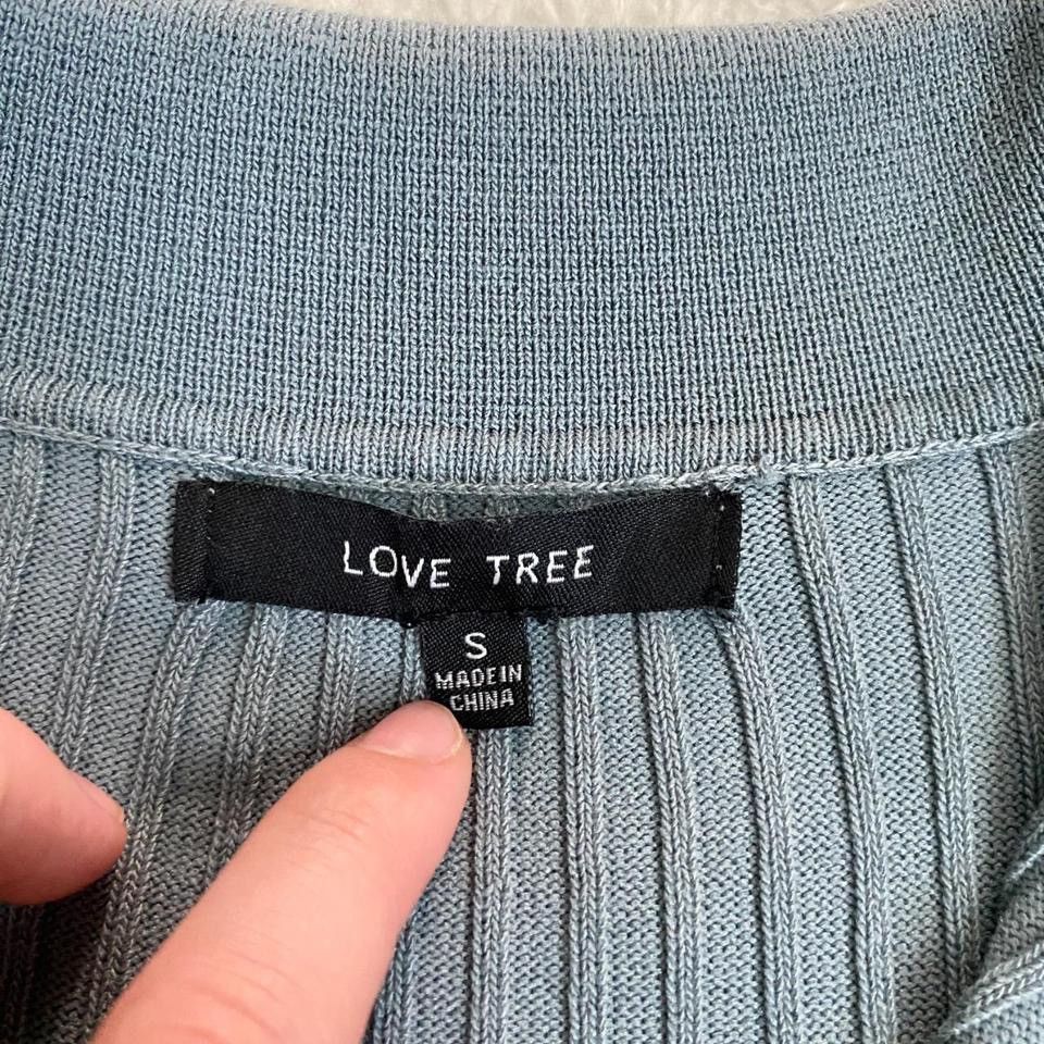 Other Love Tree Light Blue Rib Knit Collared Midi Dress Size S / US 4 / IT 40 - 7 Thumbnail