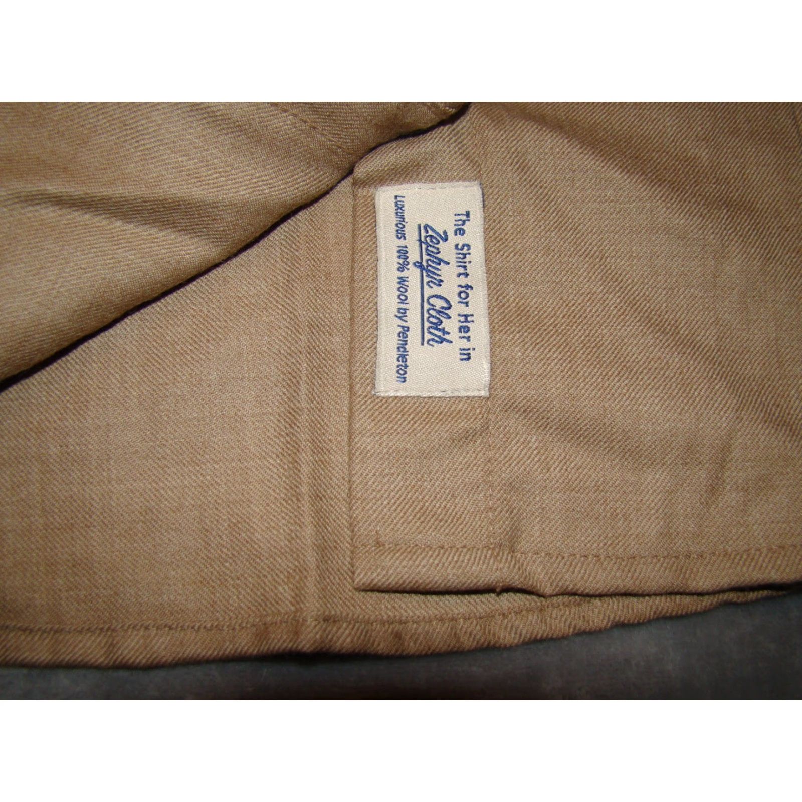 Pendleton VINTAGE Pendleton Zephyr Cloth Womens L Virgin Wool Long Sleeve Brown Yoked Snap Shirt Size L / US 10 / IT 46 - 2 Thumbnail