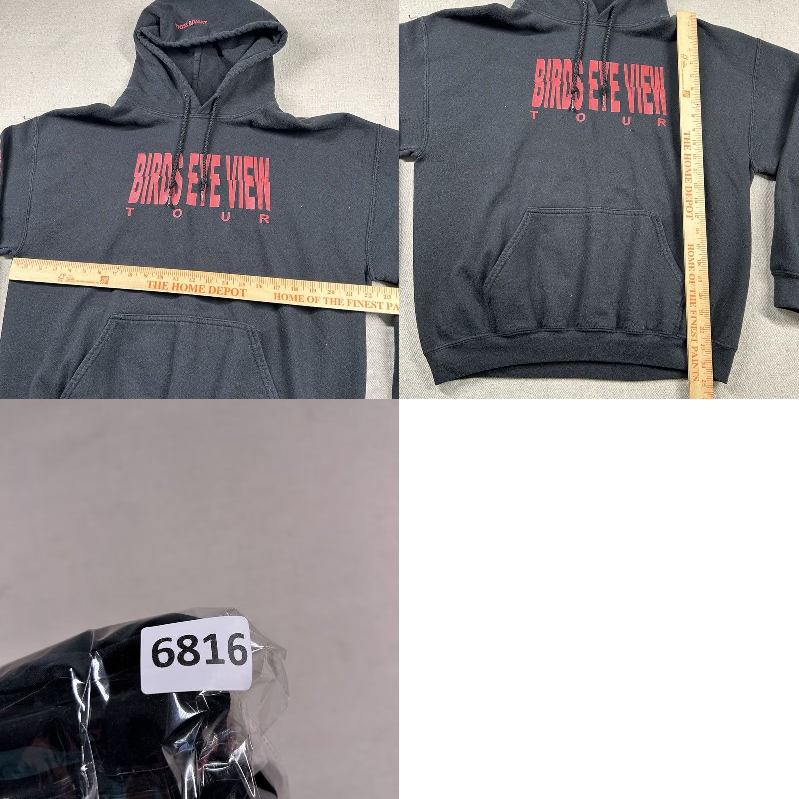 Gildan Gildan Hoodie Mens L Black Pullover Hooded Pockets Hip Hop Faded Birds Eye View Tour Rap Size US L / EU 52-54 / 3 - 8 Thumbnail