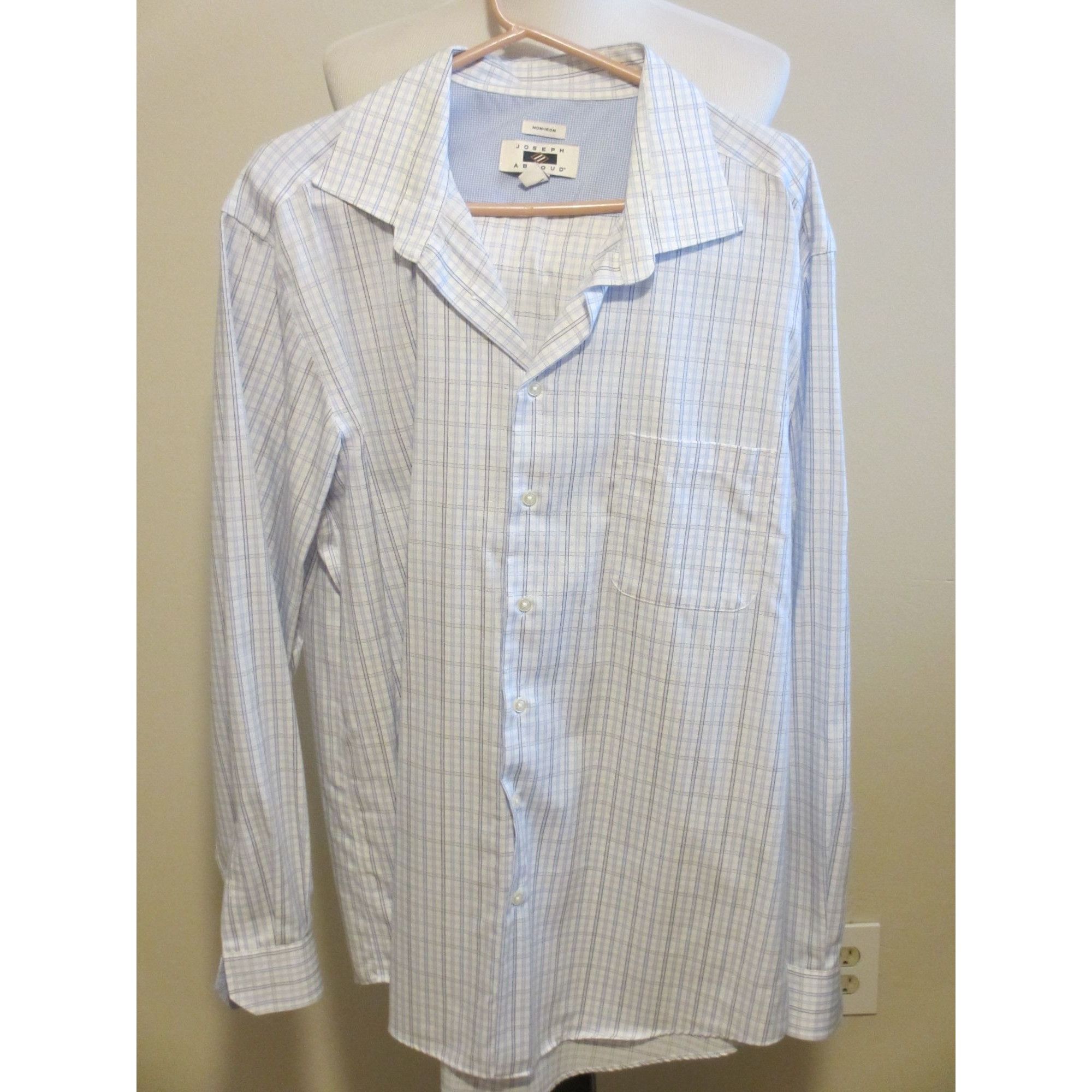 Joseph Abboud Joseph Abboud Non-Iron 2XLT Blue & White Checkered 100% Cott Size US XXL / EU 58 / 5 - 2 Thumbnail