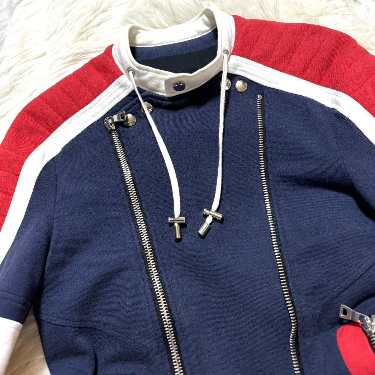Balmain Collection Model Balmain Homme Multi-Zip Biker Sweat Jacket Size US S / EU 44-46 / 1 - 13 Thumbnail