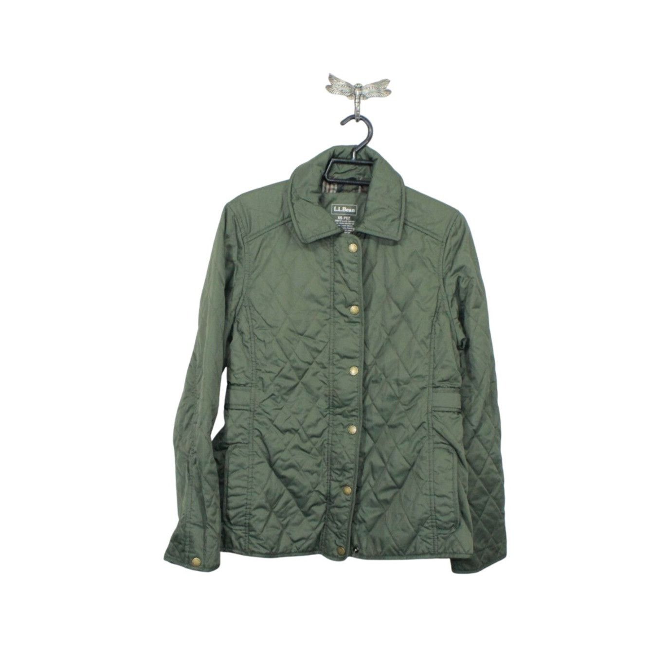 L.L. Bean LL Bean Quilted Riding Jacket Deep Olive XS Petite Size XS / US 0-2 / IT 36-38 - 1 Thumbnail