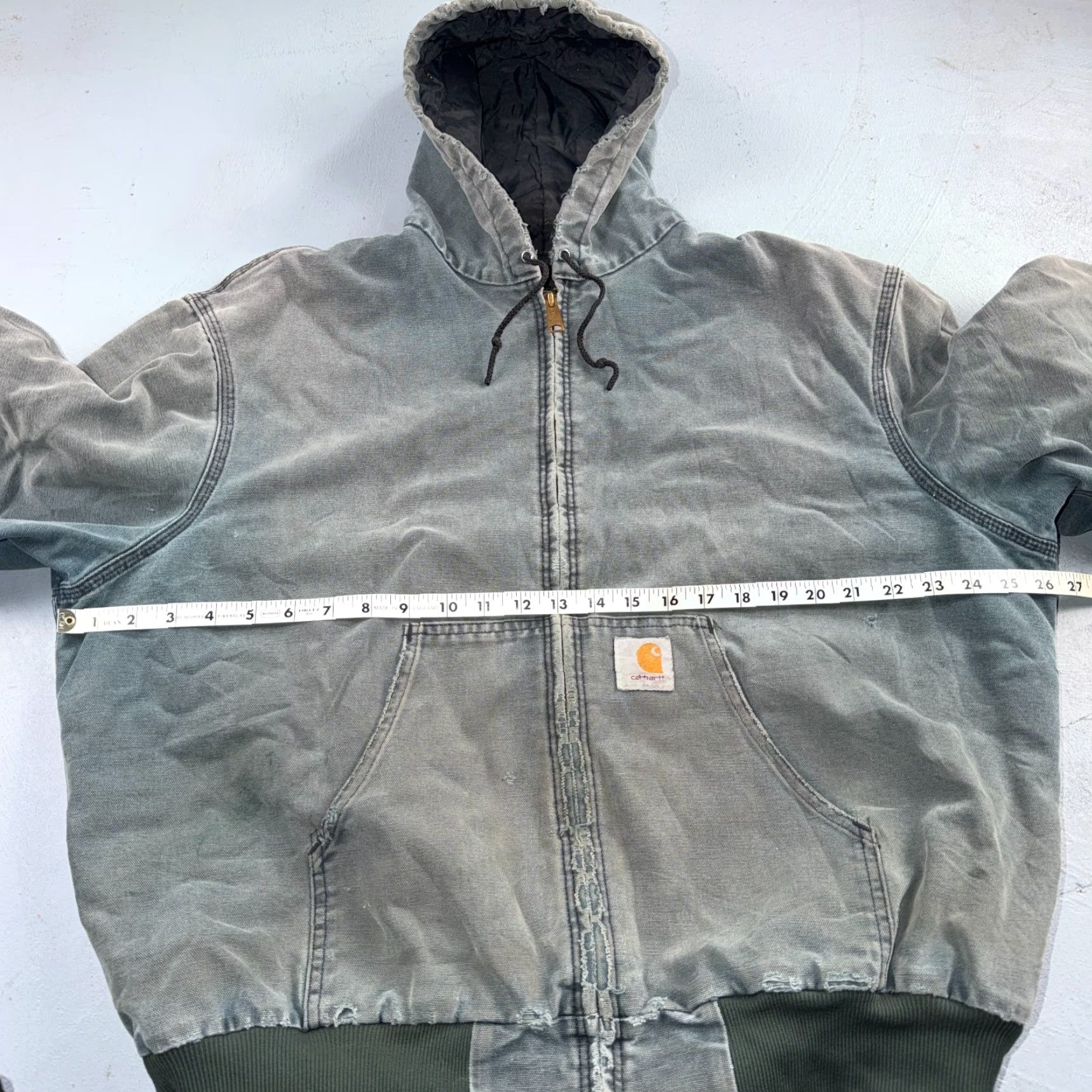 Carhartt VINTAGE Carhartt Jacket Hooded Olive Green Cotton Quilted Men L Green 90s Y2K Mens Size US L / EU 52-54 / 3 - 6 Thumbnail