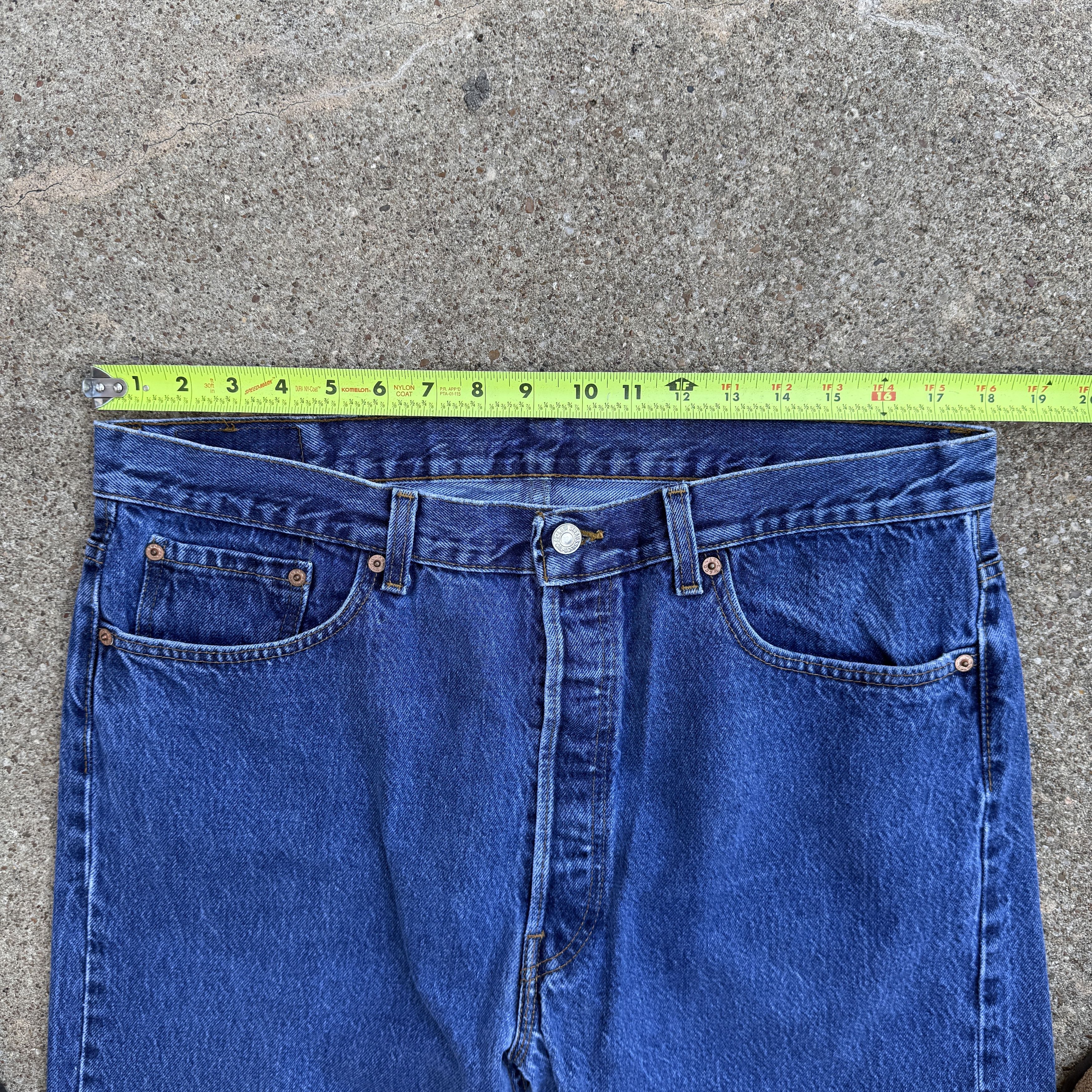 Levi's Vintage 90s Levis 501 Blue Button fly Denim Jeans Size US 36 / EU 52 - 8 Thumbnail