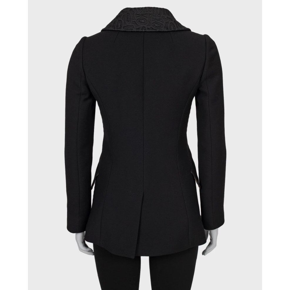 Dolce & Gabbana Dolce & Gabbana Black Wool Coat Crystal Buttons Sz.38/XS Size XS / US 0-2 / IT 36-38 - 3 Thumbnail