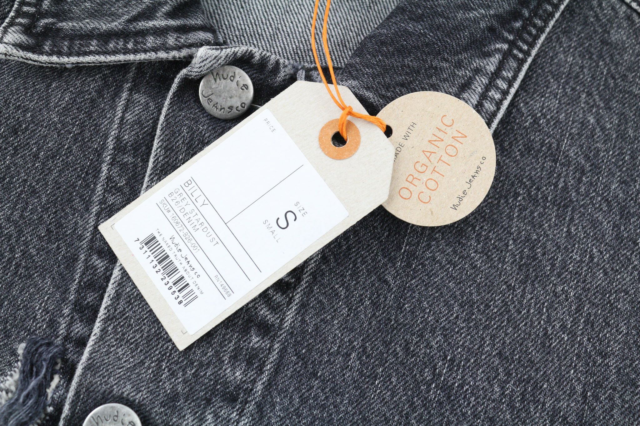 Nudie Jeans BILLY GREY STARDUST DENIM S Grey Denim Jacket 80370 Size US S / EU 44-46 / 1 - 6 Thumbnail