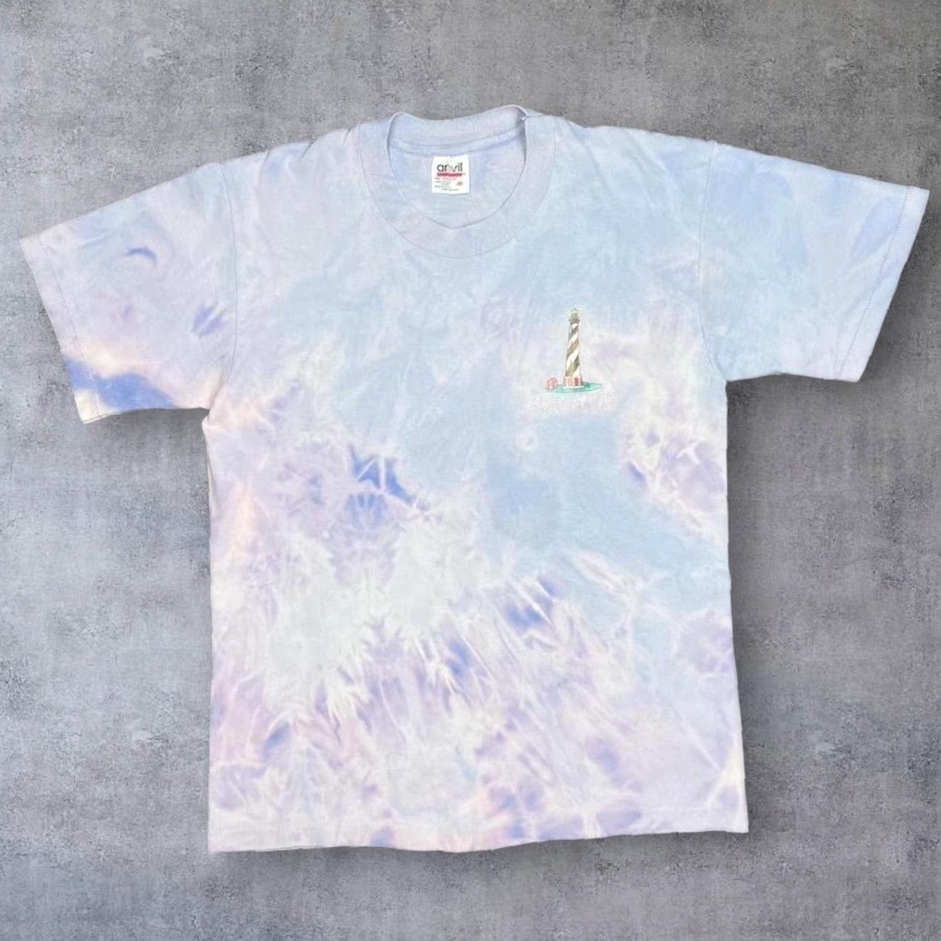 Anvil Vintage Anvil Cape Hatteras Souvenir Tie Dye Single Stitch T-Shirt M Mens Shirt Blue/Purple Embroidered 90s Fly XY126 Size US M / EU 48-50 / 2 - 2 Thumbnail