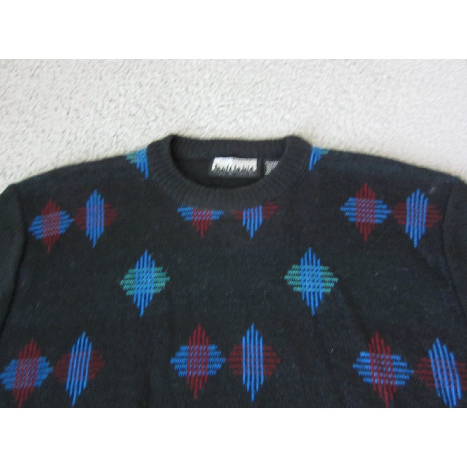 Vintage VINTAGE City Streets Sweater Mens XL Black Geometric Knit 80s 90s Pullover Knit Lightweight Casual Size US XL / EU 56 / 4 - 2 Thumbnail