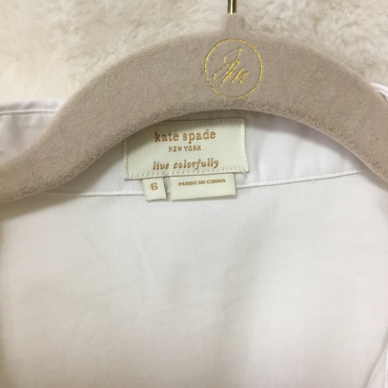 Kate Spade Kate Spade White Button-Up Long Sleeve Shirt Size M / US 6-8 / IT 42-44 - 2 Thumbnail