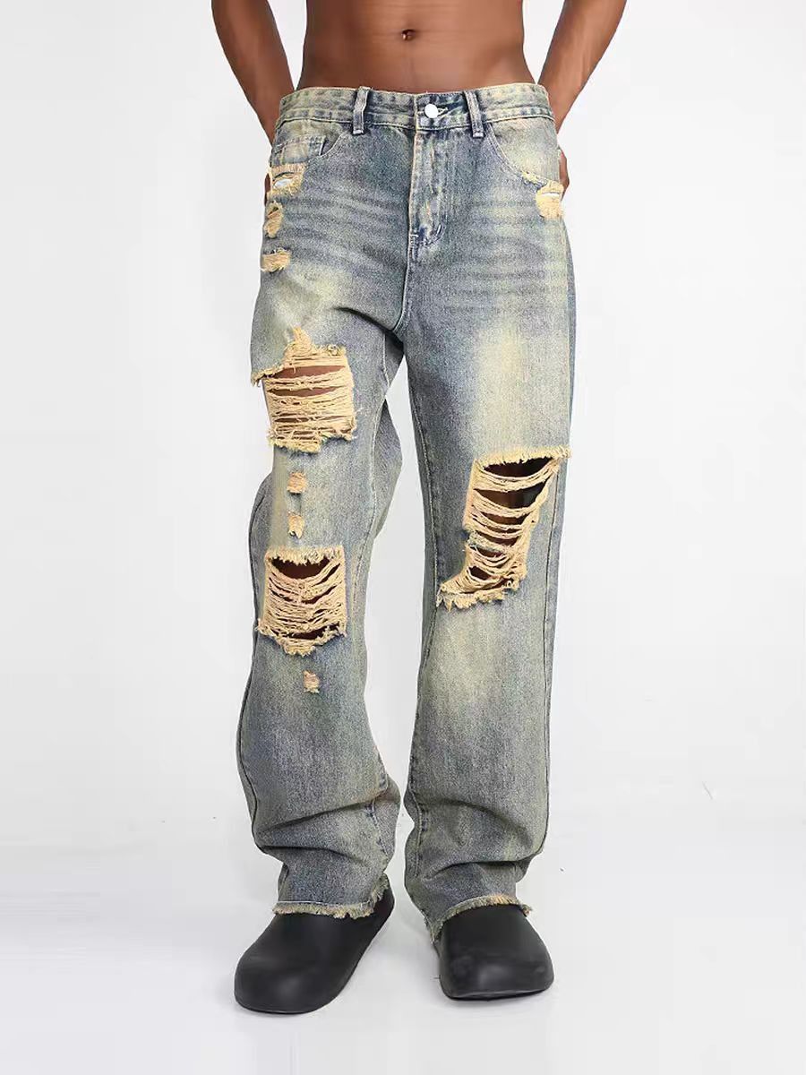 Jean × Vintage y2k washed faded loose baggy jeans Size US 28 / EU 44 - 1 Thumbnail