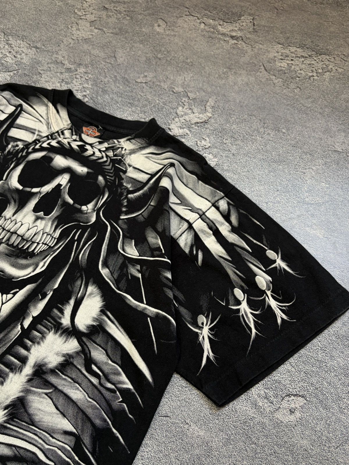 Vintage Vintage Rock Eagle Native American Skull AOP T-Shirt Black L Size US L / EU 52-54 / 3 - 5 Thumbnail
