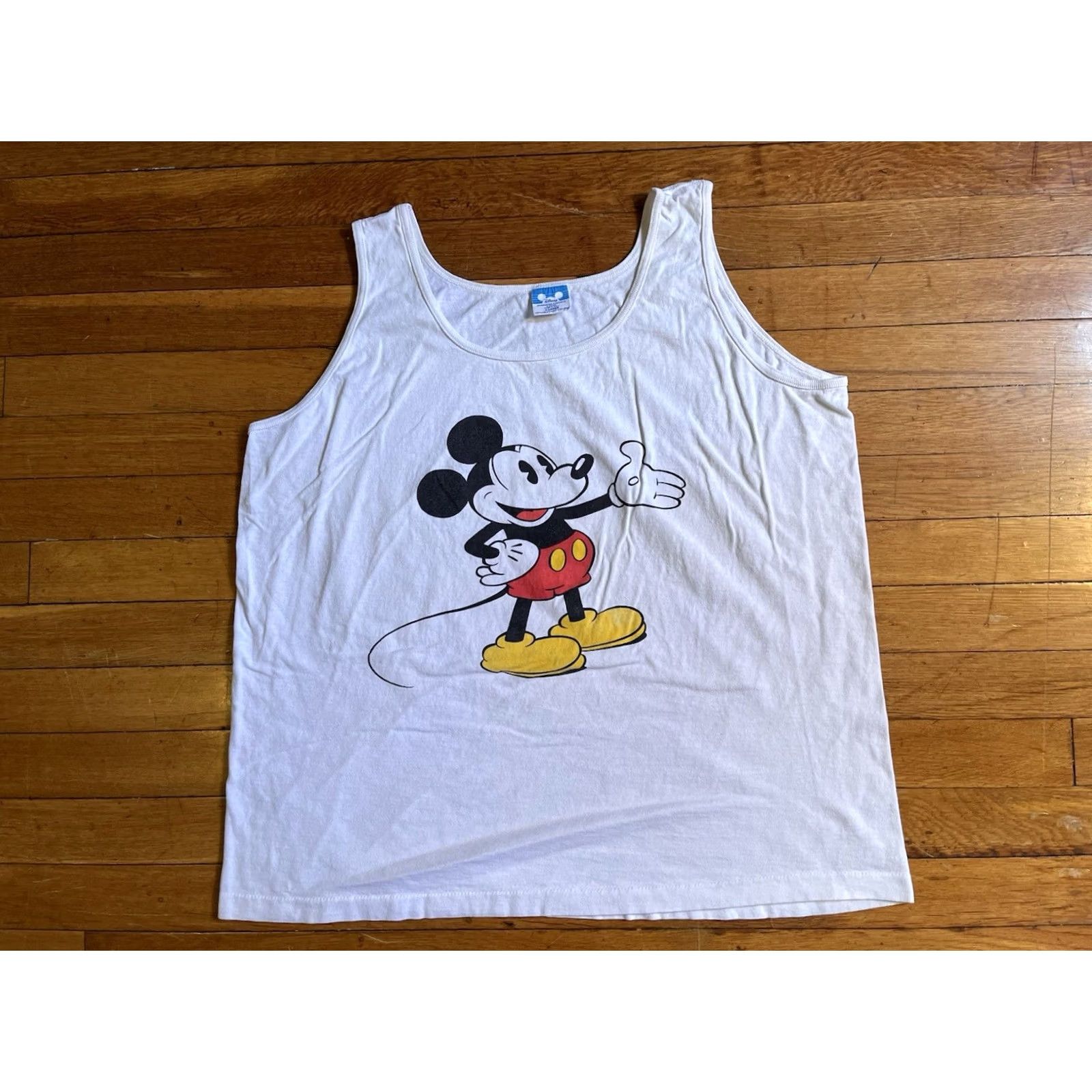 Disney VINTAGE Disney Mickey Mouse Tank Top Men XL White 80s USA Shirt Mens XS? Size US XL / EU 56 / 4 - 2 Thumbnail