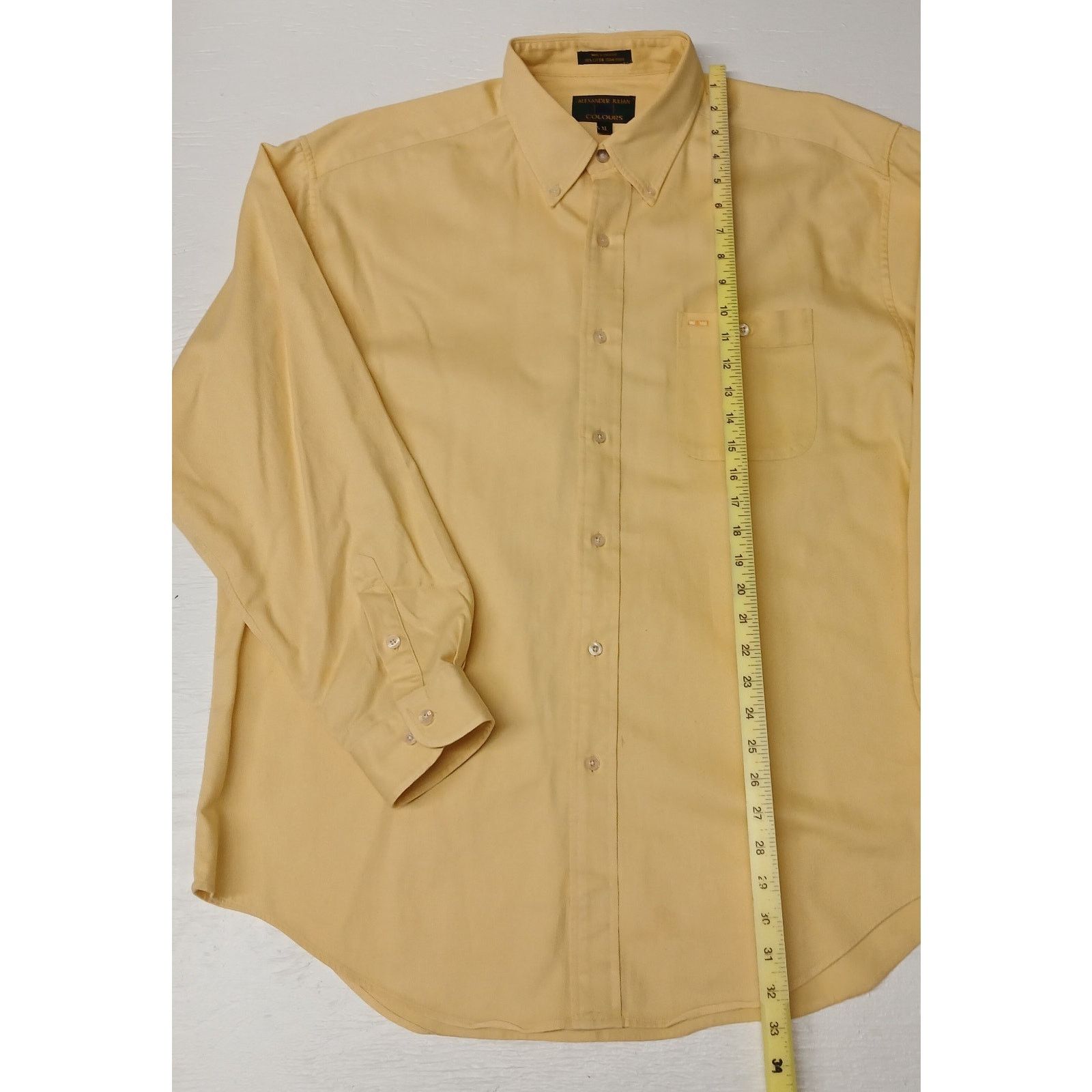 Alexander Julian Alexander Julian Colours (XL) Yellow Long Sleeve Shirt Size US XL / EU 56 / 4 - 2 Thumbnail