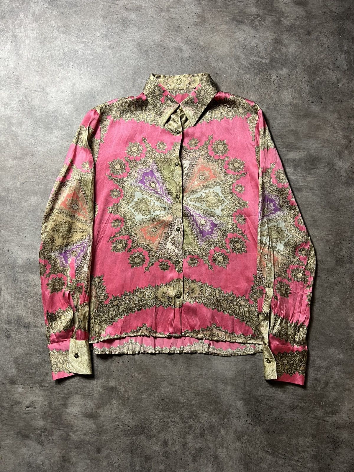 Roberto Cavalli Vintage Roberto Cavalli Silk Button Up Shirt Size S / US 4 / IT 40 - 1 Thumbnail
