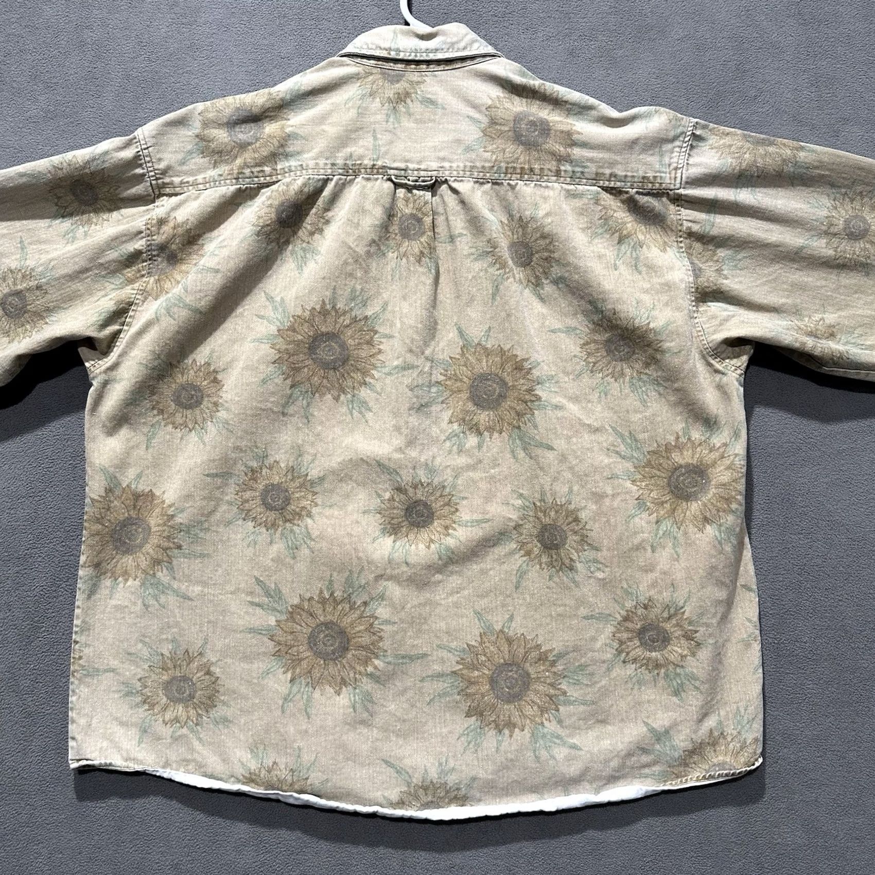 Sunflower VINTAGE Johnny Cotton Shirt Men Large Sunflower Button Down Long Sleeve USA Made Beige Cotton Size US L / EU 52-54 / 3 - 2 Thumbnail