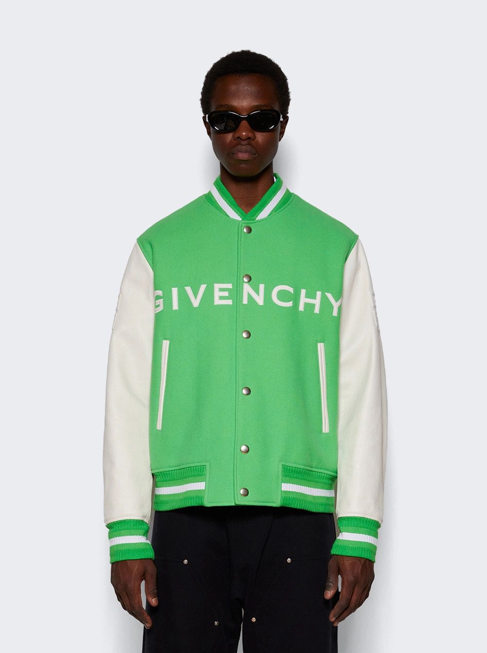 Givenchy o1mle0426 Varsity Jacket in Green Size US L / EU 52-54 / 3 - 3 Thumbnail