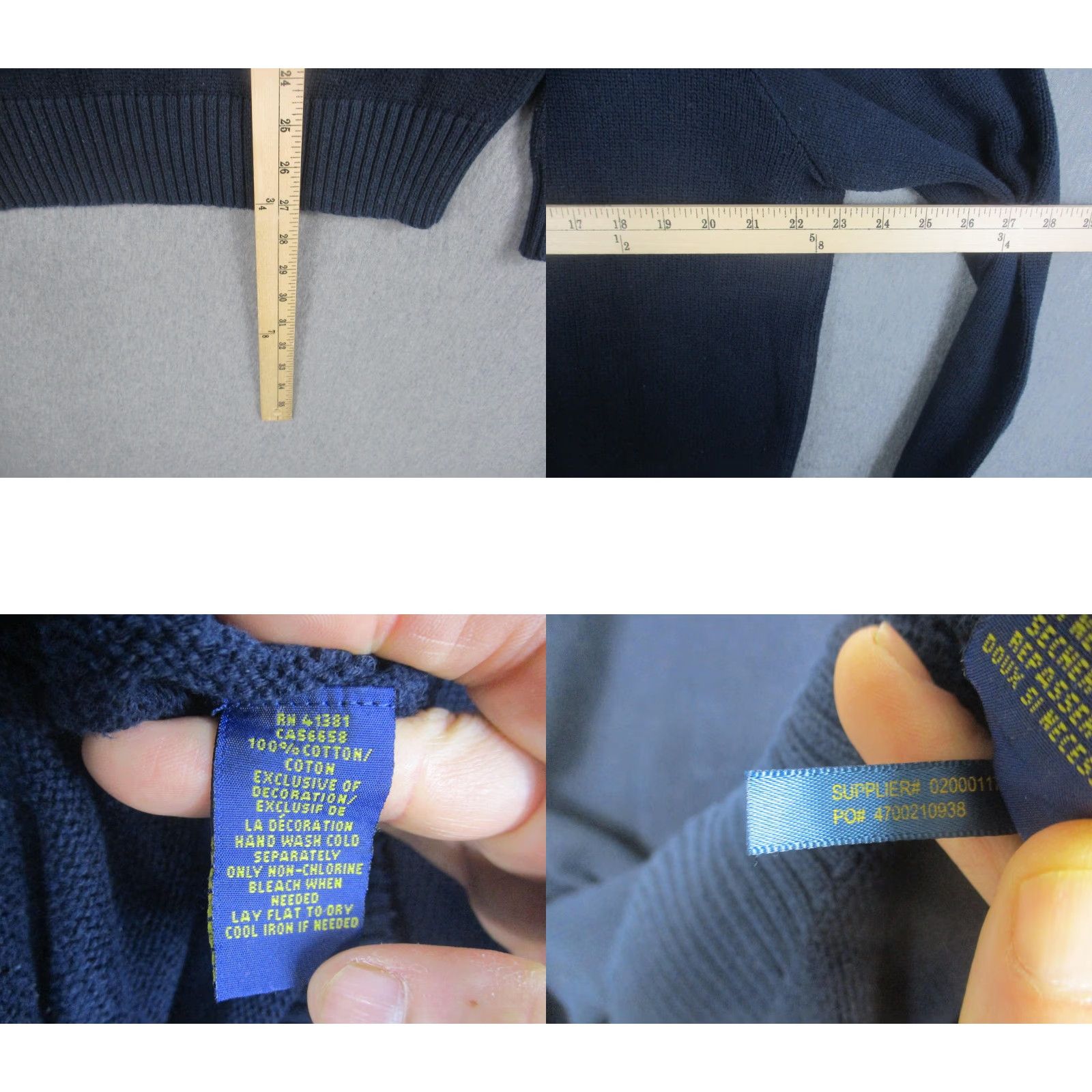 Polo Ralph Lauren Polo Ralph Lauren Sweater Mens Large Blue Henley Mock Neck Cotton Knit Pony Logo Size US L / EU 52-54 / 3 - 8 Thumbnail