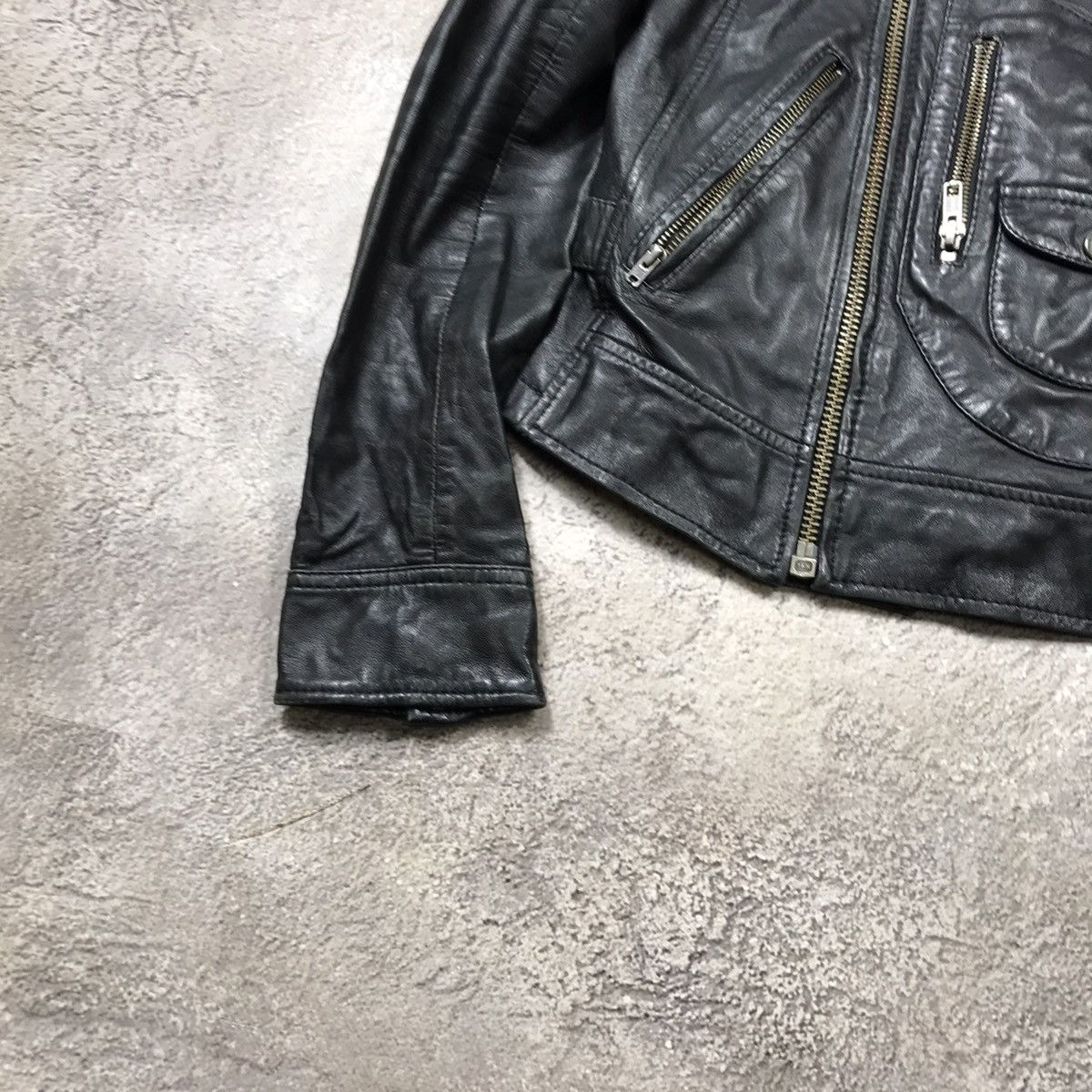 Japanese Brand VINTAGE Y2K LEATHER JACKET JAPAN CASUAL STREETWEAR 90s Size M / US 6-8 / IT 42-44 - 4 Thumbnail