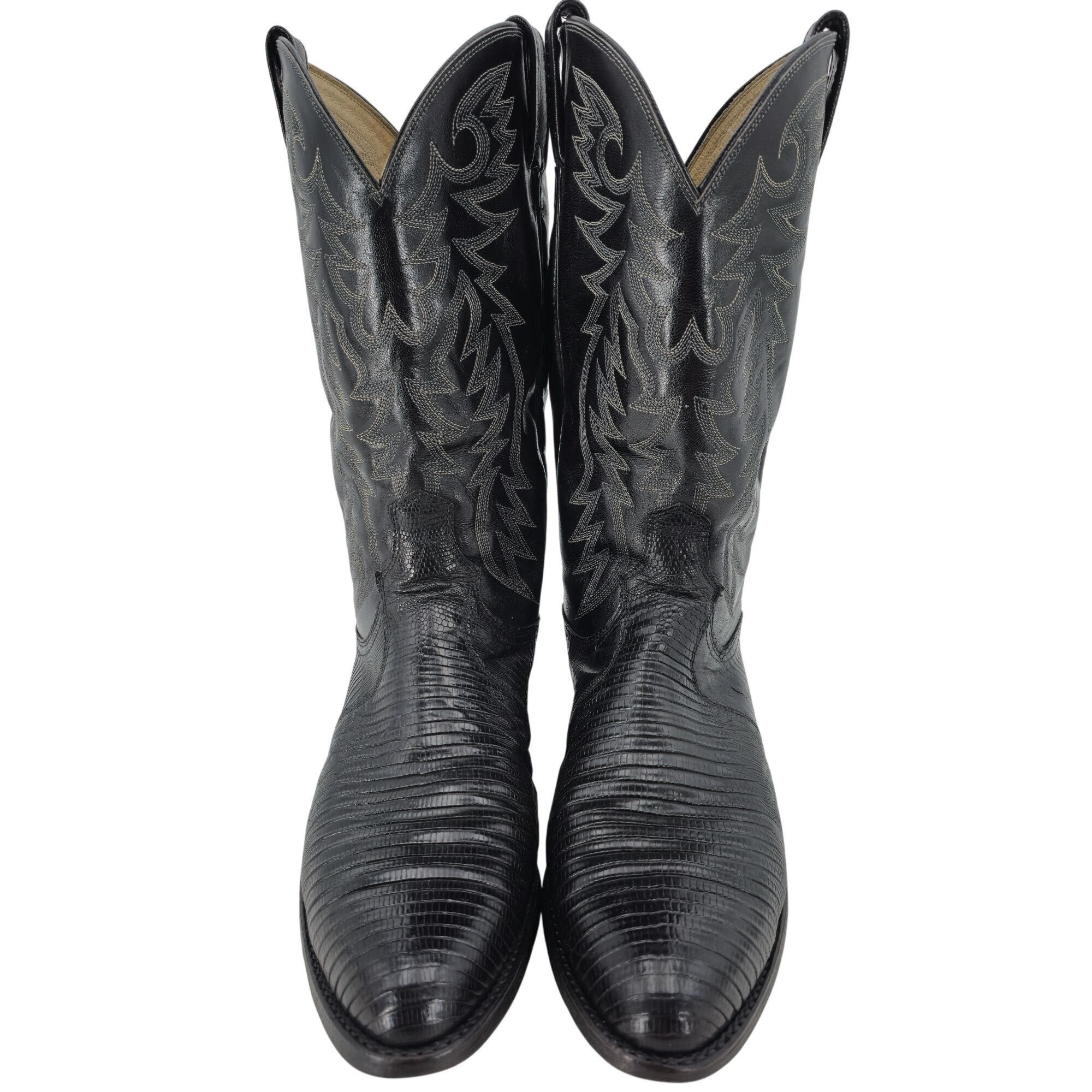 Dan Post Mens 12D Exotic Teju Lizard Vintage Dan Post Black Cowboy Size US 12 / EU 45 - 2 Thumbnail