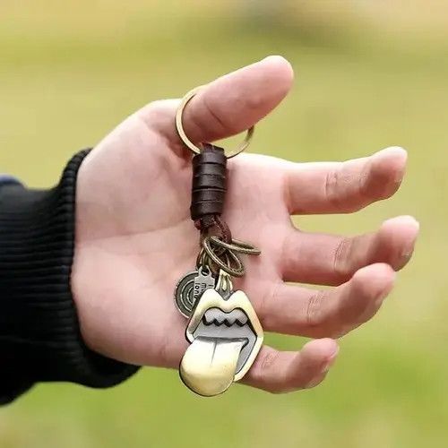 Other Vintage Leather Alloy Rolling Tongue Keychain Size ONE SIZE - 1 Thumbnail