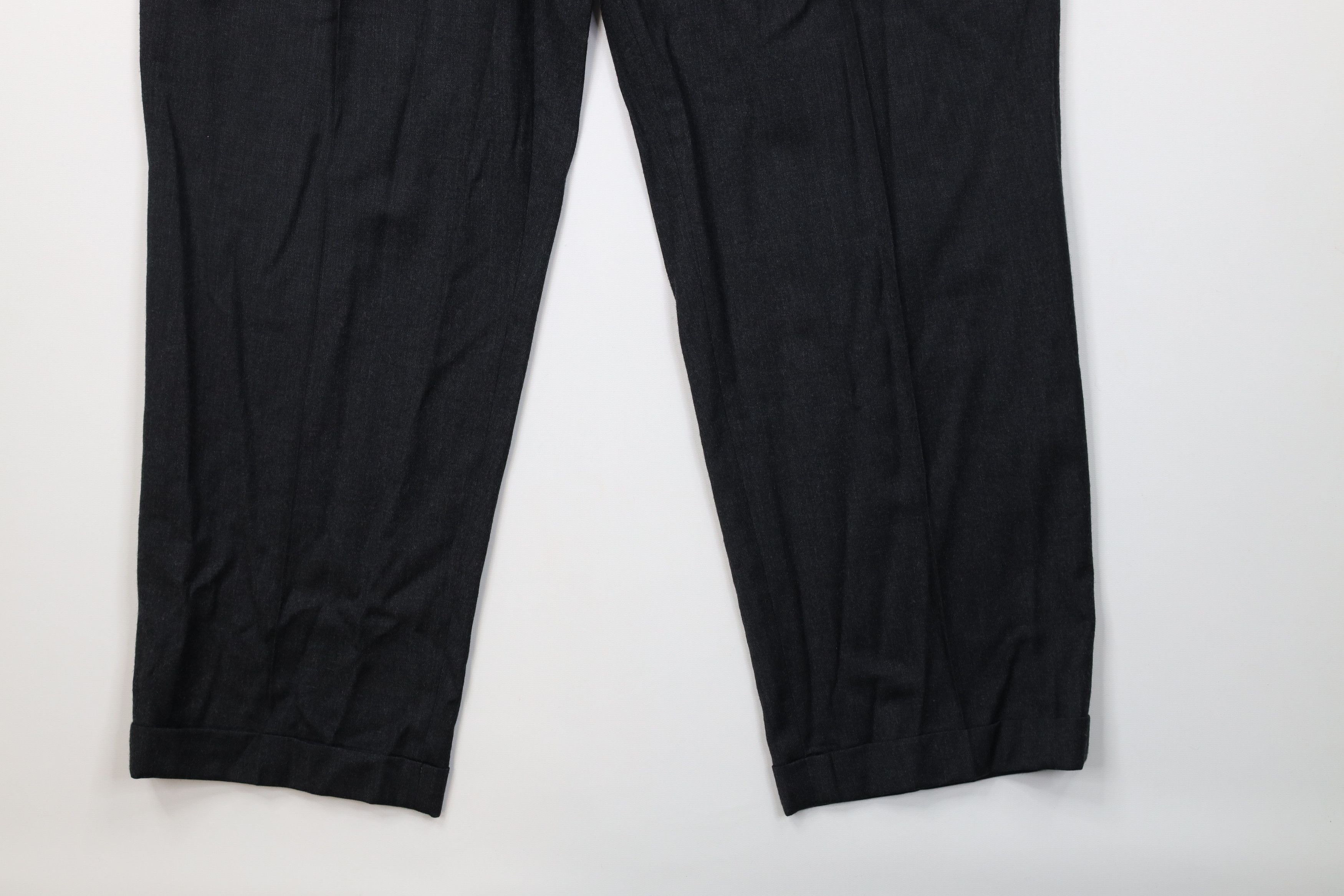 Lands' End Vintage 80s Lands End Wide Leg Chino Pants Charcoal Gray USA Size US 38 / EU 54 - 5 Thumbnail