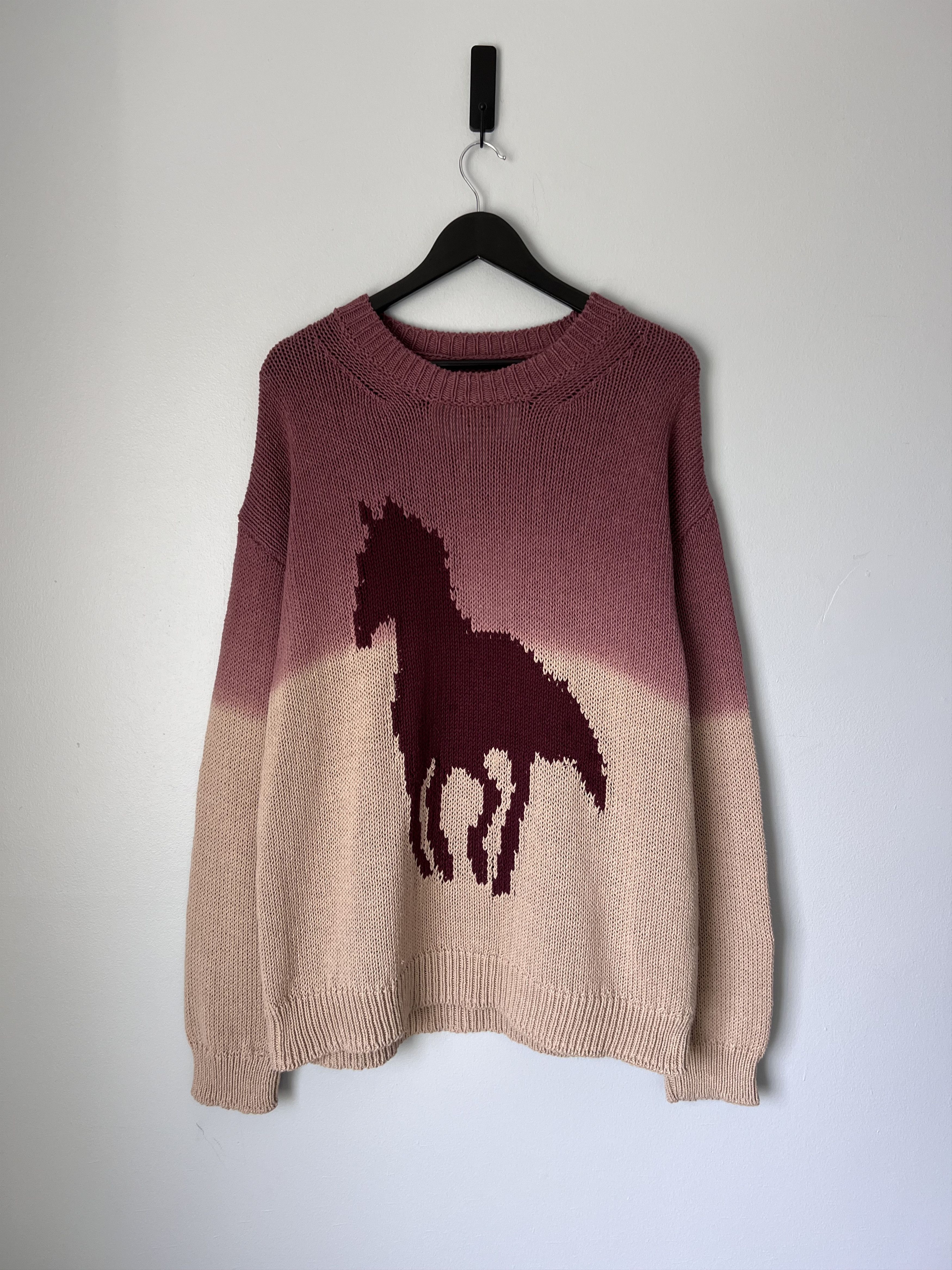 One of These Days × Woolrich Woolen Mills Woolrich One Of These Days Horse Knit Sweater Size US XL / EU 56 / 4 - 1 Thumbnail