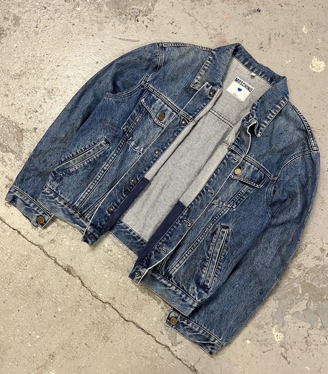 Moschino 2000s Moschino Blue Painted Effect Rebel Denim Jacket Size US M / EU 48-50 / 2 - 5 Thumbnail