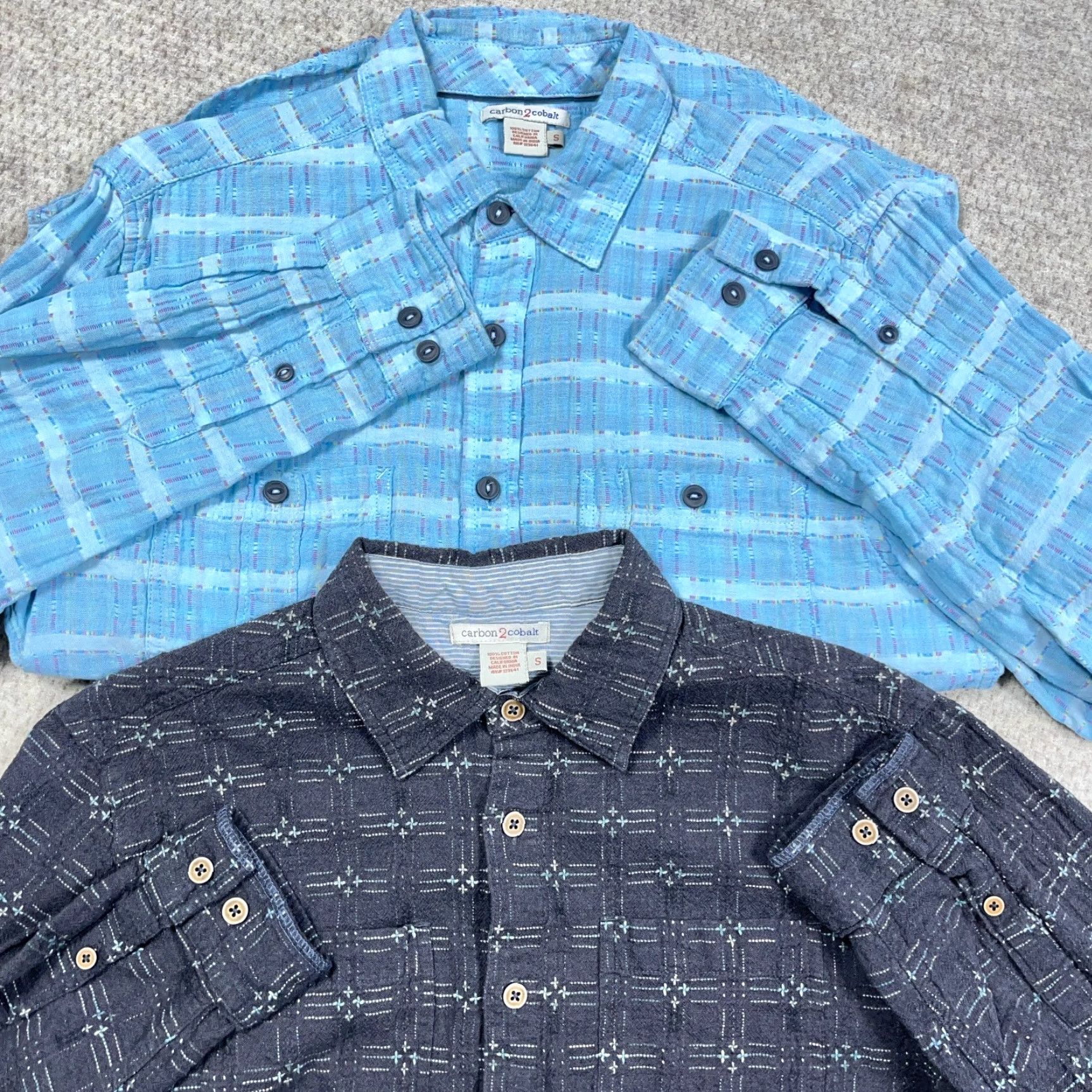 Carbon2Cobalt Carbon 2 Cobalt Shirt Men S Blue Plaid Button-Up Cam P Flannel Lot Of 2 Size US S / EU 44-46 / 1 - 5 Thumbnail