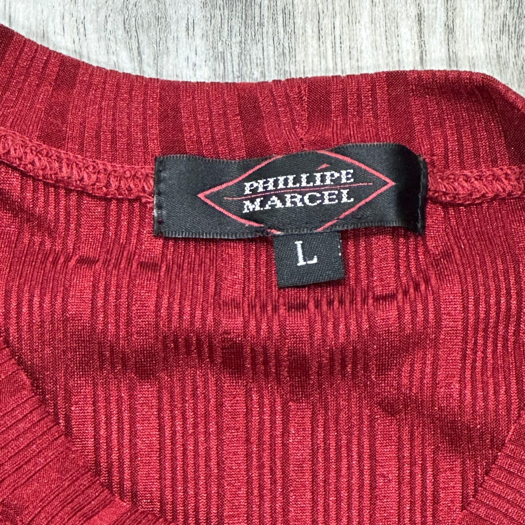 Vintage Phillipe Marcel Red Long Sleeve Shirt Lightweight Sz L Womens Shirt Red 90s? Size L / US 10 / IT 46 - 4 Thumbnail
