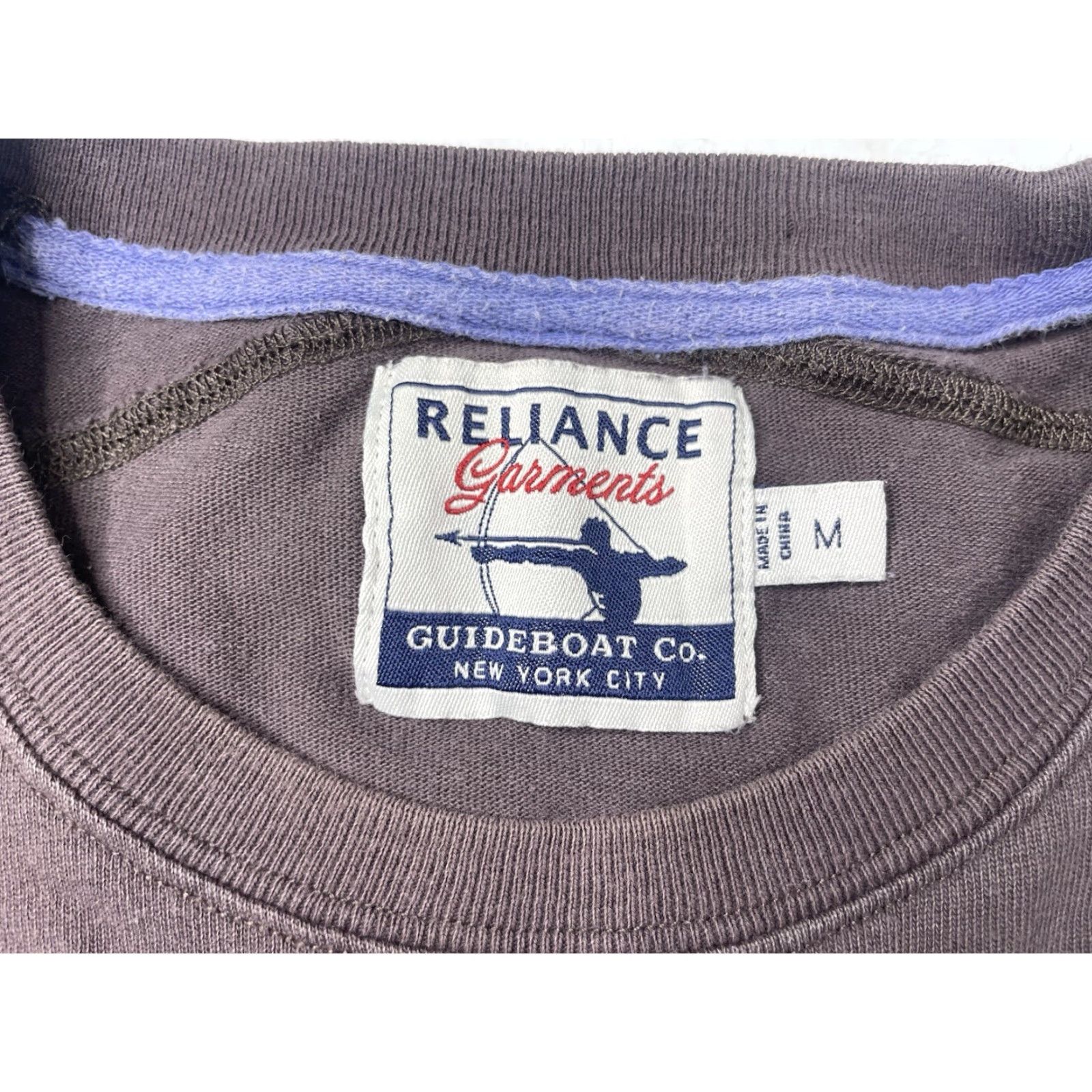 CO Guideboat Co Crew Neck Long Sleeve Shirt Mens M Striped Gray Cotton T-Shirt Classic Outdoor Logo Size US M / EU 48-50 / 2 - 2 Thumbnail