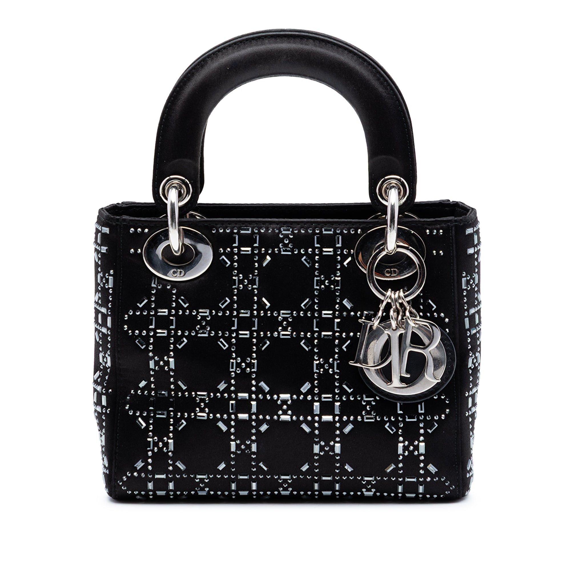 Dior Mini Satin Cannage Crystal Embellished Lady Dior Size ONE SIZE - 1 Thumbnail