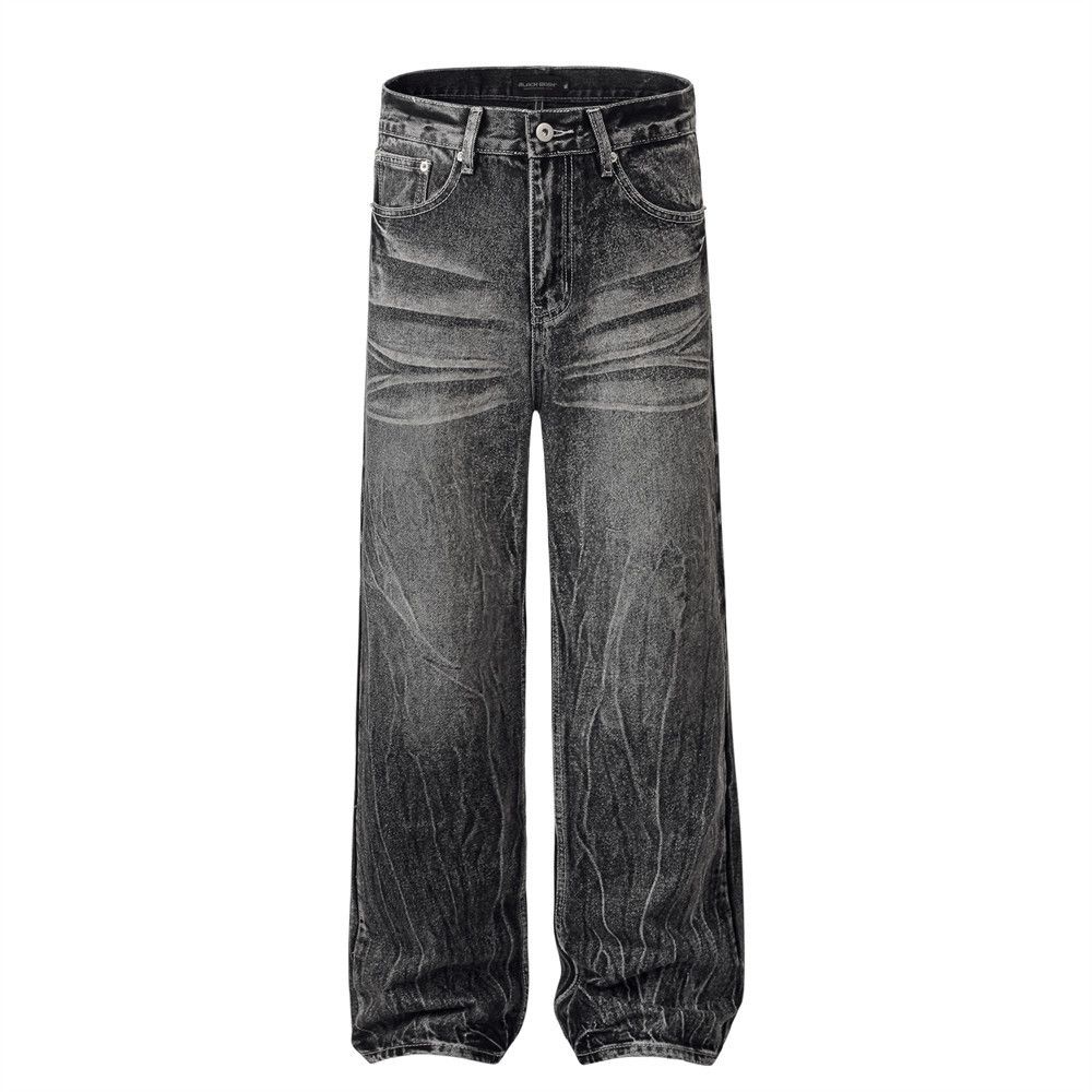 Japanese Brand American high street trend washed distressed straight jeans Size US 32 / EU 48 - 1 Thumbnail