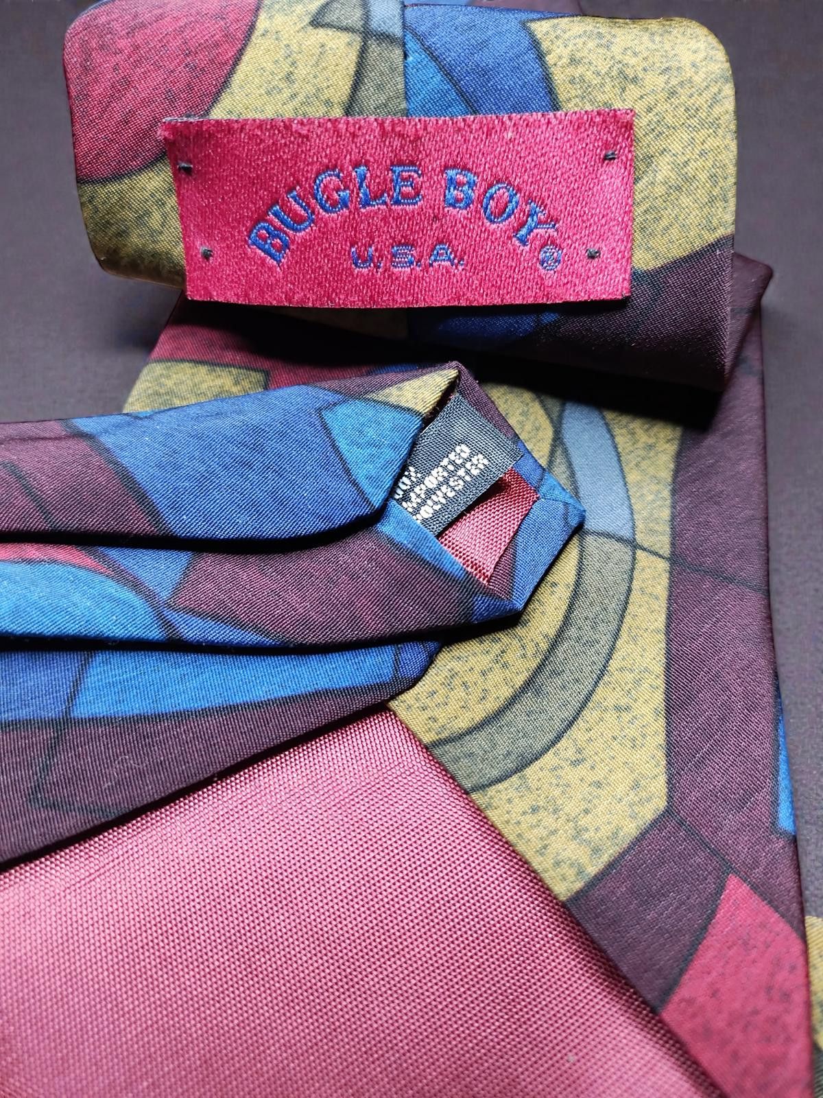 Bugle Boy Vintage Classic Bugle Boy Men's Tie with Geometric Pattern Size ONE SIZE - 3 Thumbnail