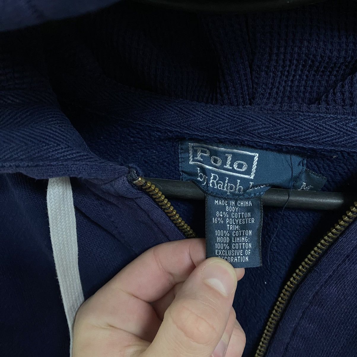 Polo Ralph Lauren Vintage Navy Blue Polo Ralph Lauren Zip Hoodie Men’s Hoodie Size US M / EU 48-50 / 2 - 9 Thumbnail