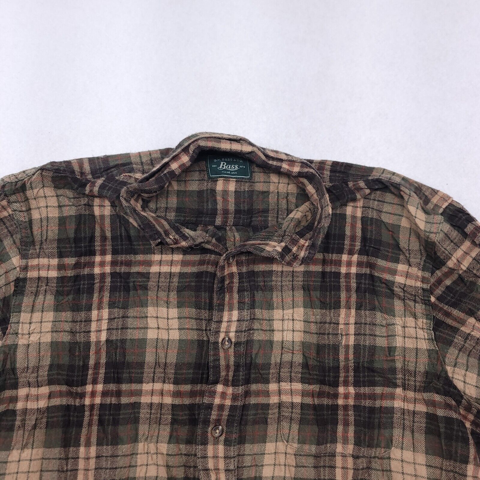 G.H. Bass & Co. GH Bass & Co Tartan Flannel Shirt Womens Size Medium M Green Size M / US 6-8 / IT 42-44 - 1 Thumbnail