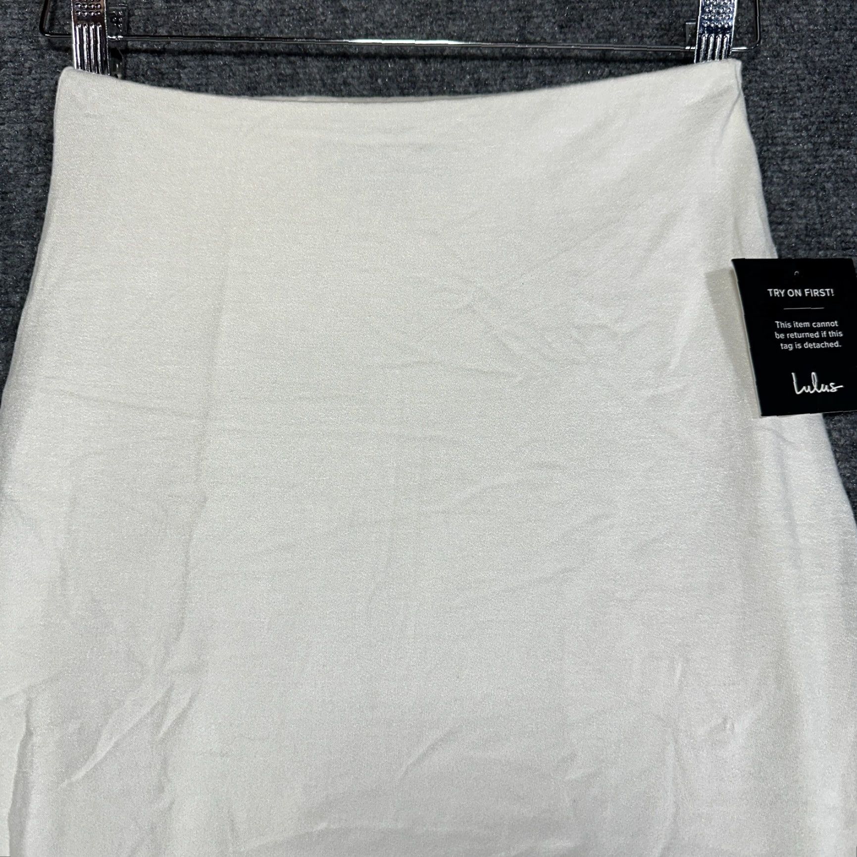Lulus Lulus Skirt Womens XS Ivory Stretch Knit Pencil Lined Elastic Waist Pull On NEW Size 26" / US 2 / IT 38 - 2 Thumbnail