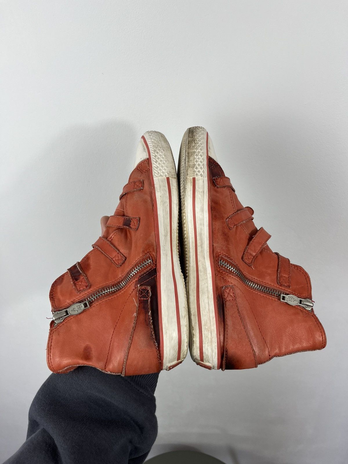 ASH ASH Distressed High Top Sneakers EU 39 Leather Buckle Zip Size US 8 / IT 38 - 15 Thumbnail