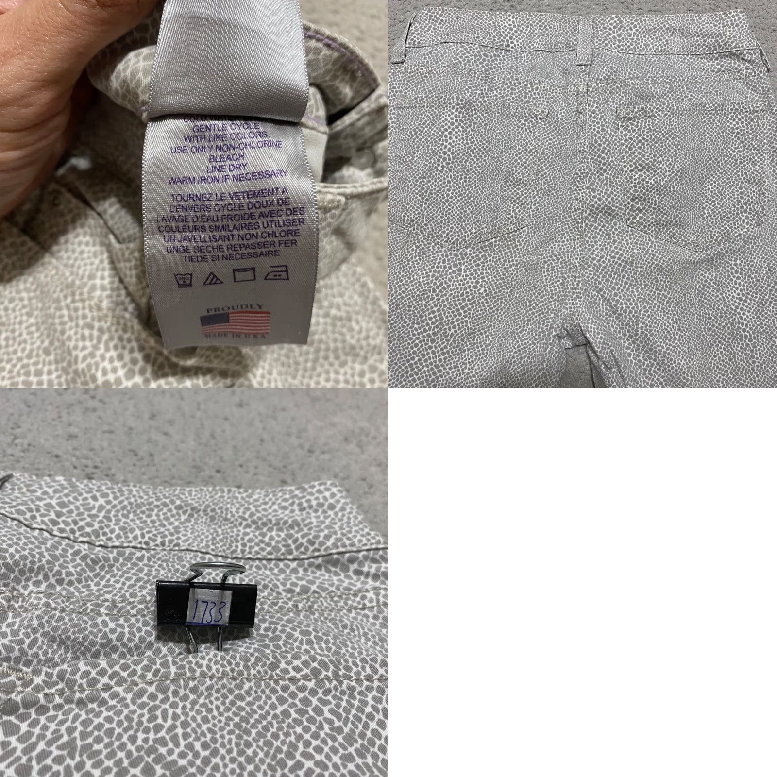 NYDJ NYDJ Jeans Womens 2P Gray Denim Animal Print Ankle Petites Mid Rise Size 26" / US 2 / IT 38 - 9 Thumbnail