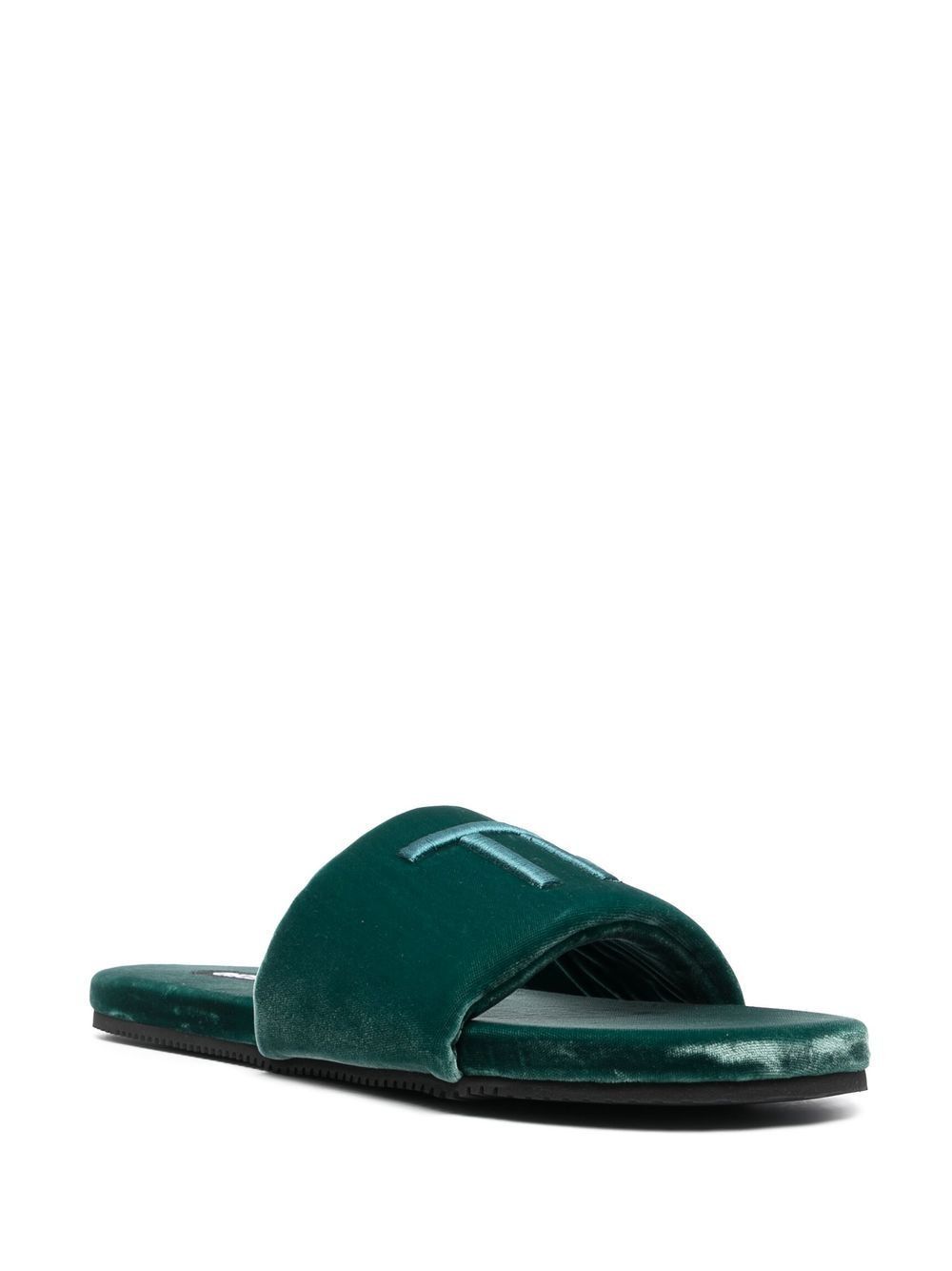 Tom Ford o1w1db11224 J1376T Velvet Slides in Green Size US 10 / EU 43 - 2 Thumbnail