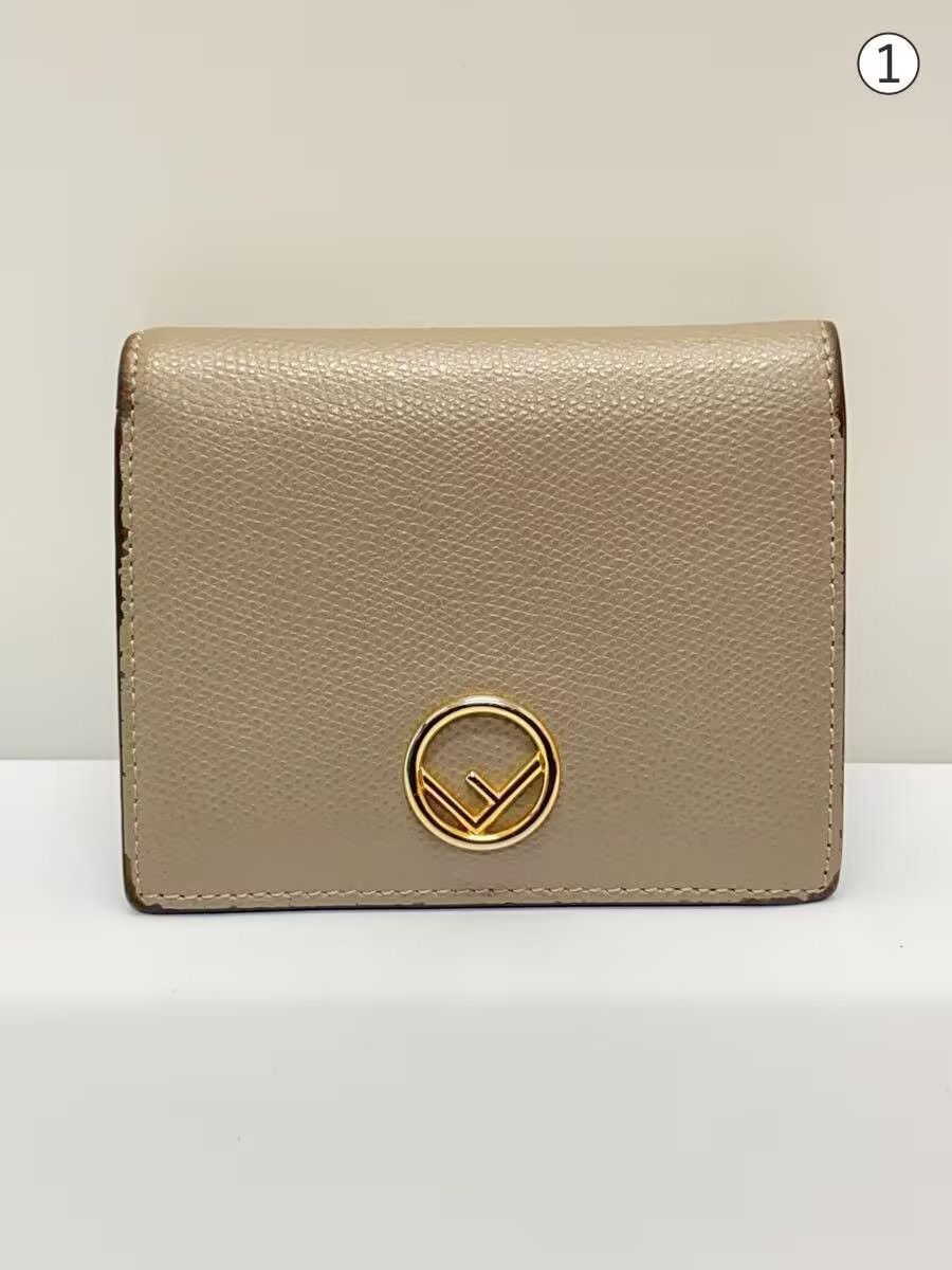 Fendi Fendi Leather Bi-Fold Wallet Grey Size ONE SIZE - 2 Thumbnail