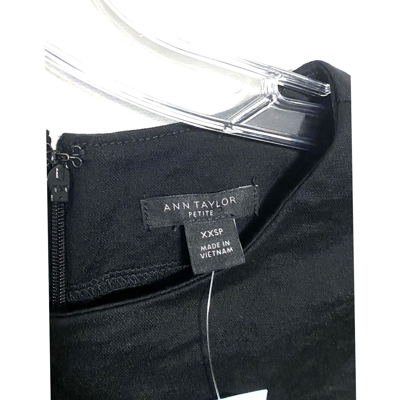 Ann Taylor VINTAGE Ann Taylor Black Blouse Peplum Open Back Womens XXS Petite NWT Size XXS / US 00 / IT 34 - 7 Thumbnail