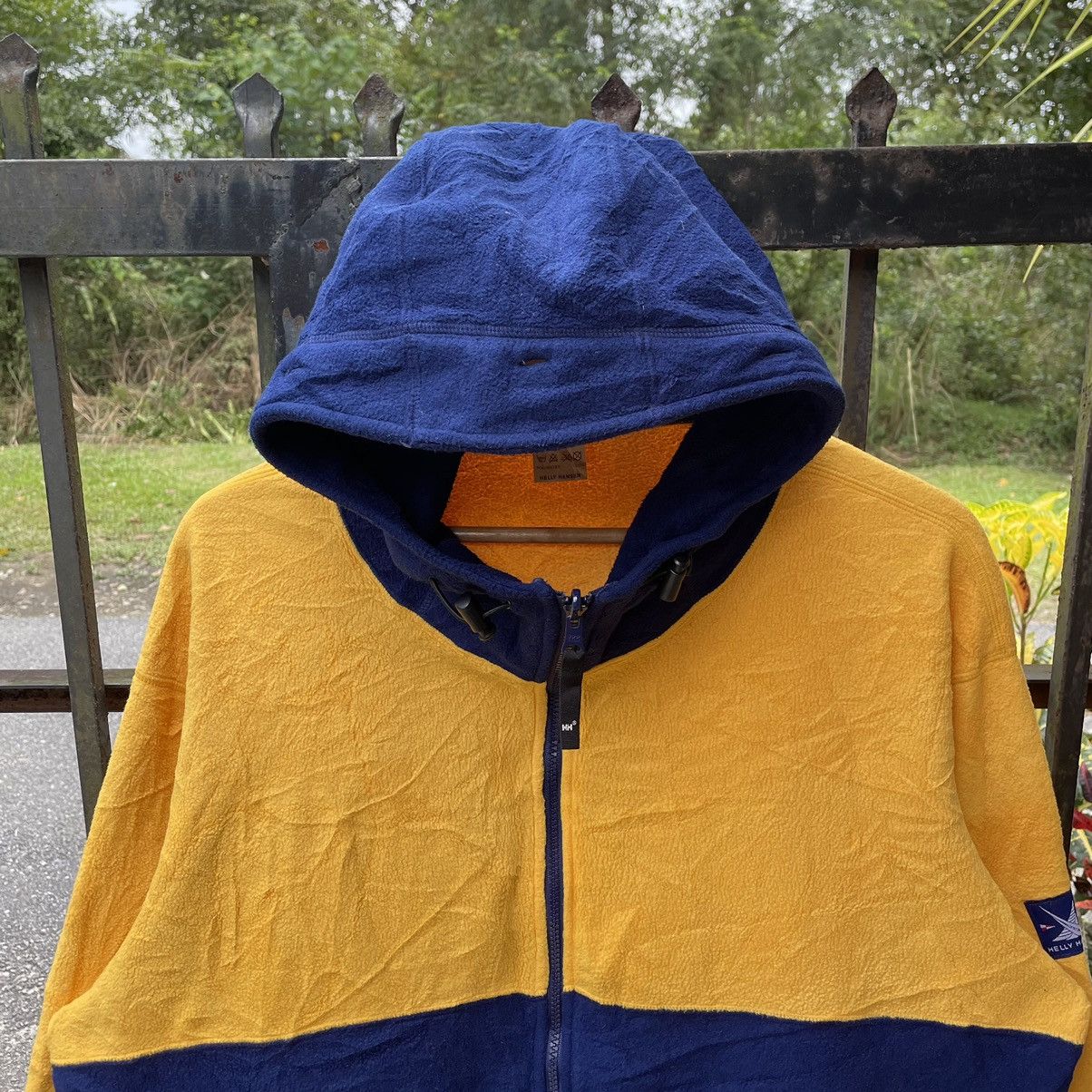 Helly Hansen × Vintage 🔥Vintage Helly Hansen Two Tone Hooded Zipper Fleece Jacket Size US L / EU 52-54 / 3 - 4 Thumbnail
