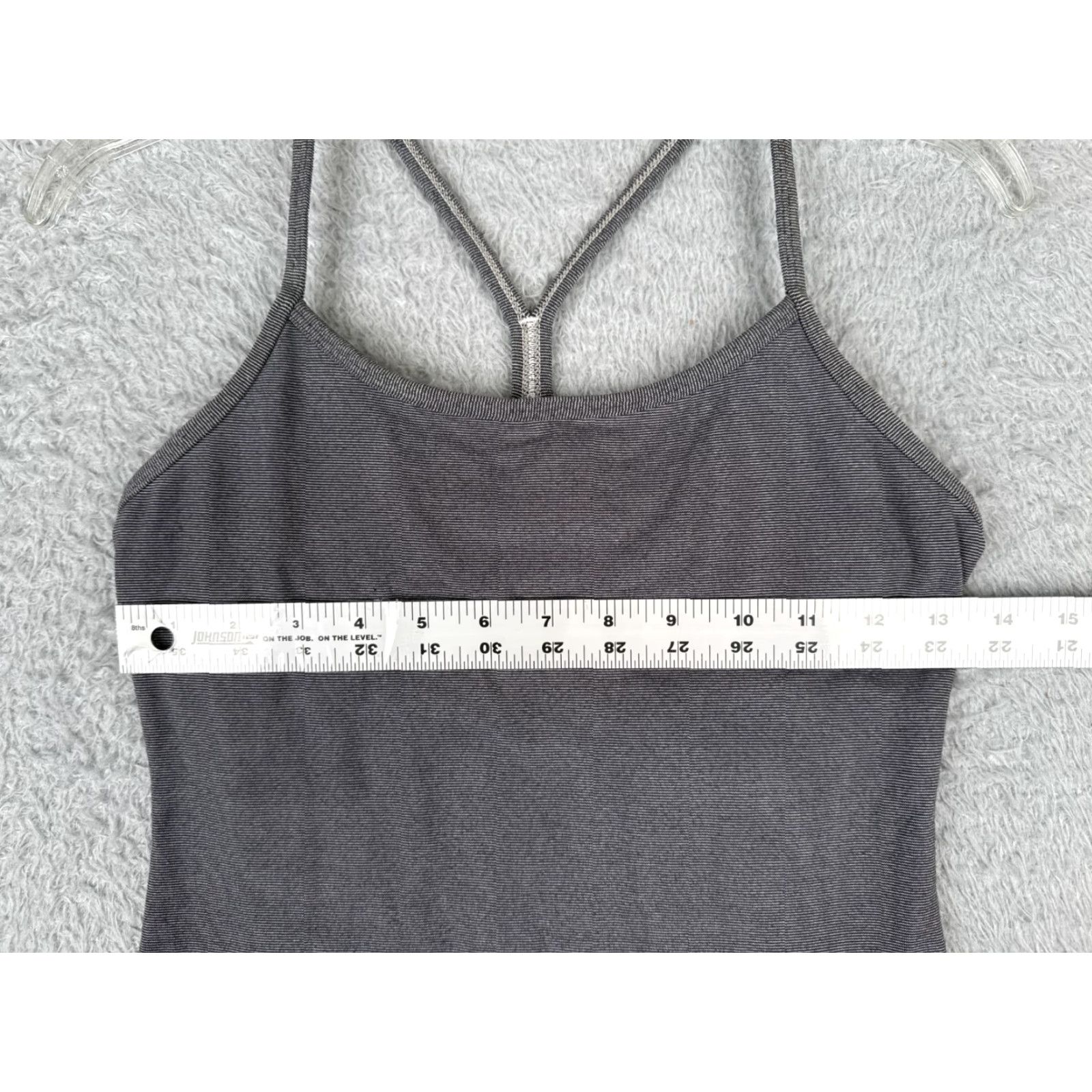 Lululemon Lululemon Shirt Women Gray Stripe Power Y Tank Luon Built In Bra Size M / US 6-8 / IT 42-44 - 6 Thumbnail